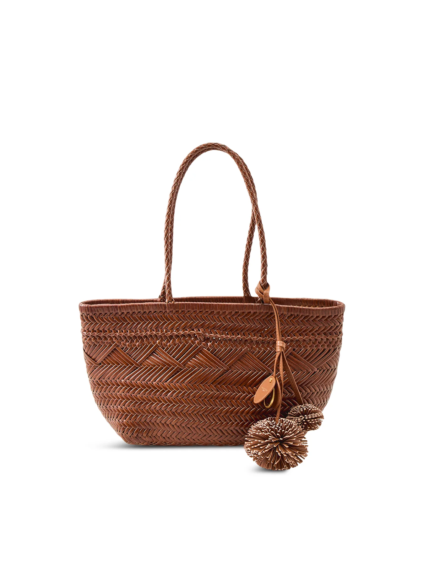 Paloma Woven Leather Tote Bag Tan