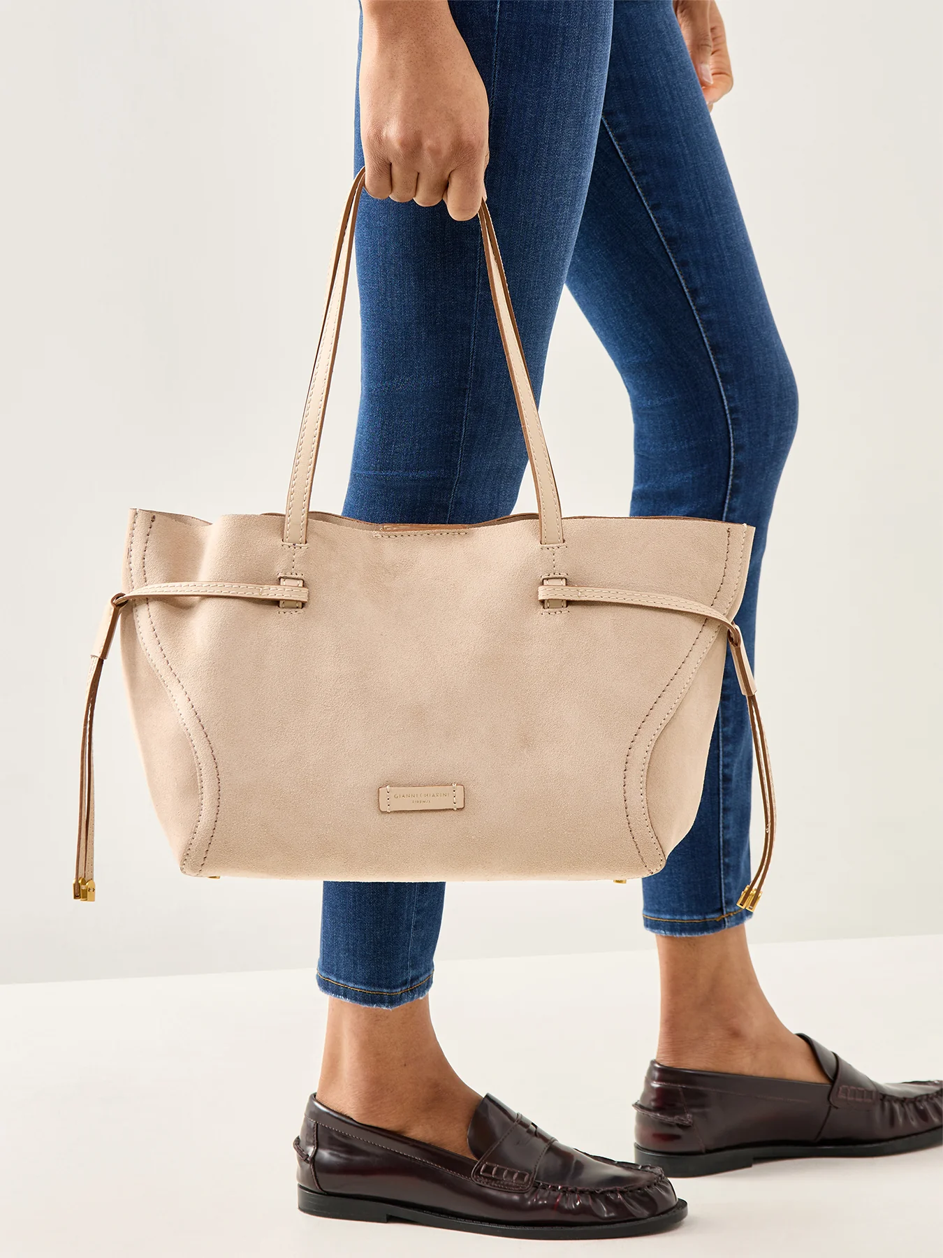 Violette Suede Tote Bag Nude - Image 2