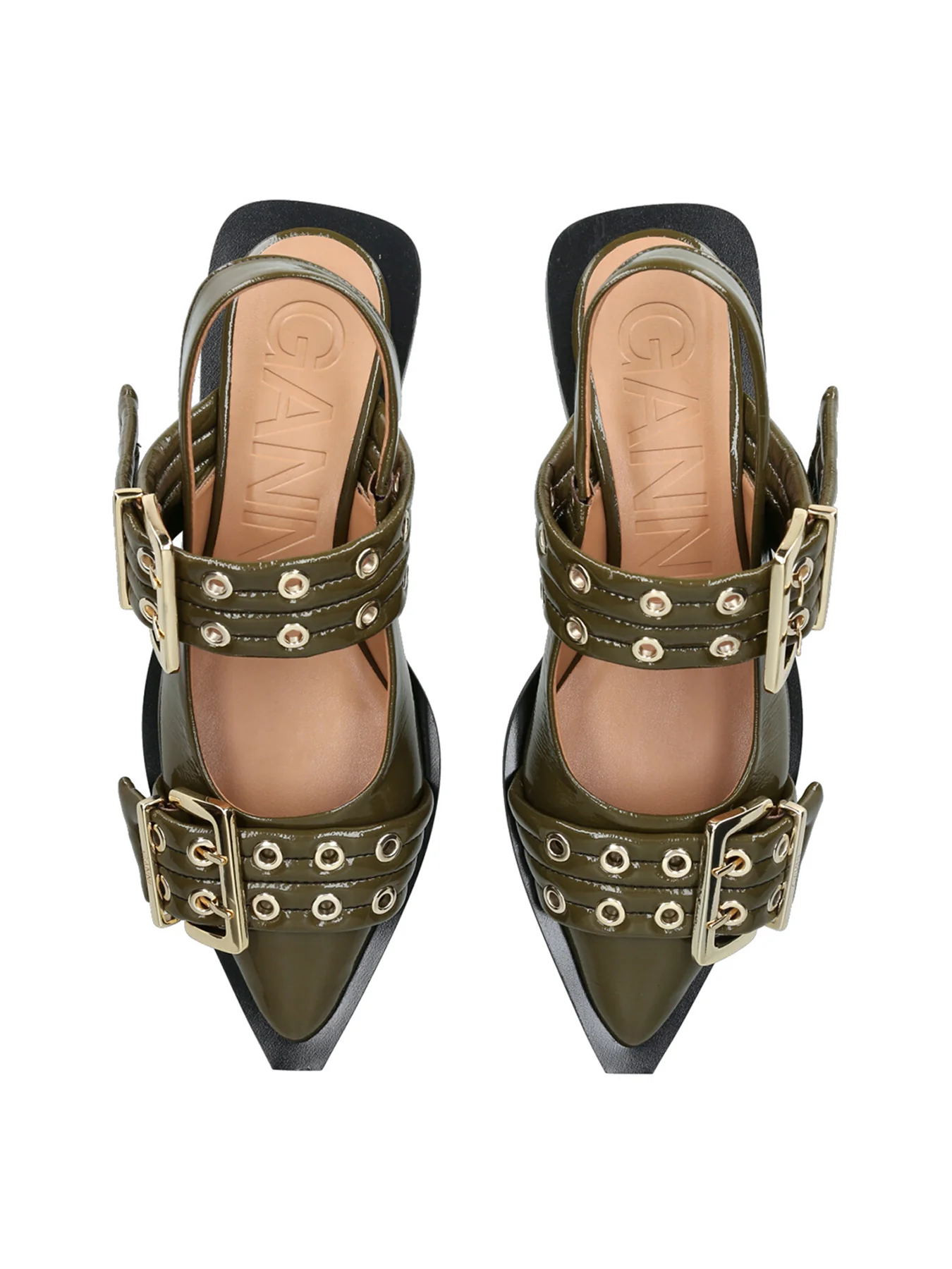 Buckle Ballerina Flats Green - Image 4