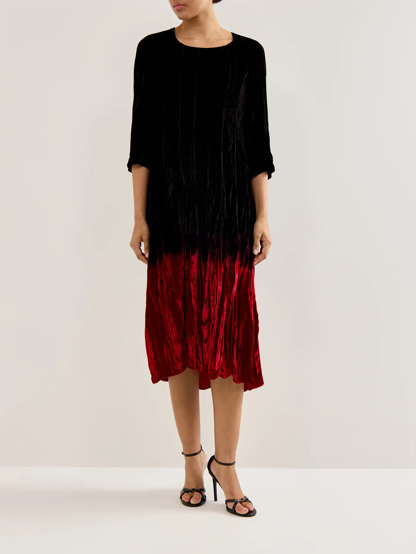 Ombre Velvet Dress Red - Image 4