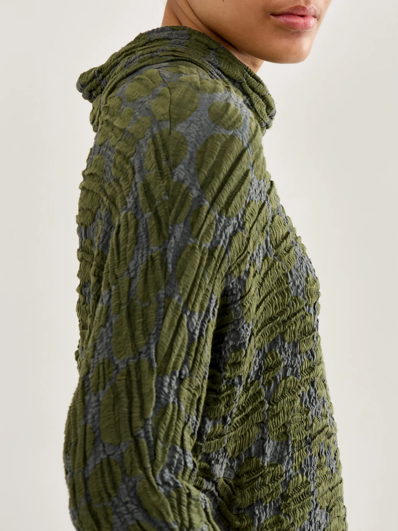 Spot Cowl Neck Top Forest Mist - Image 3