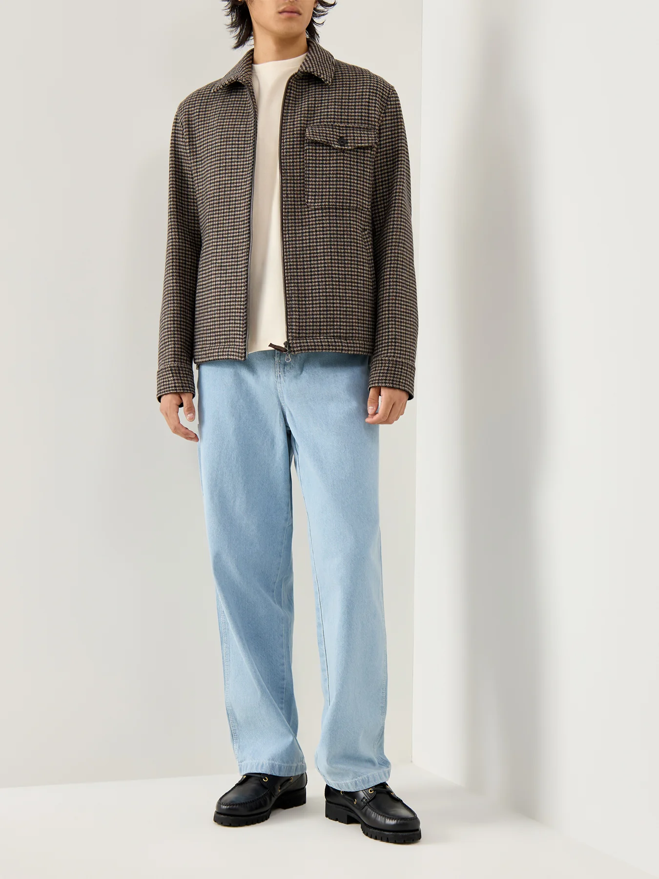 Dandy Herringbone Check Jacket Brown - Image 2