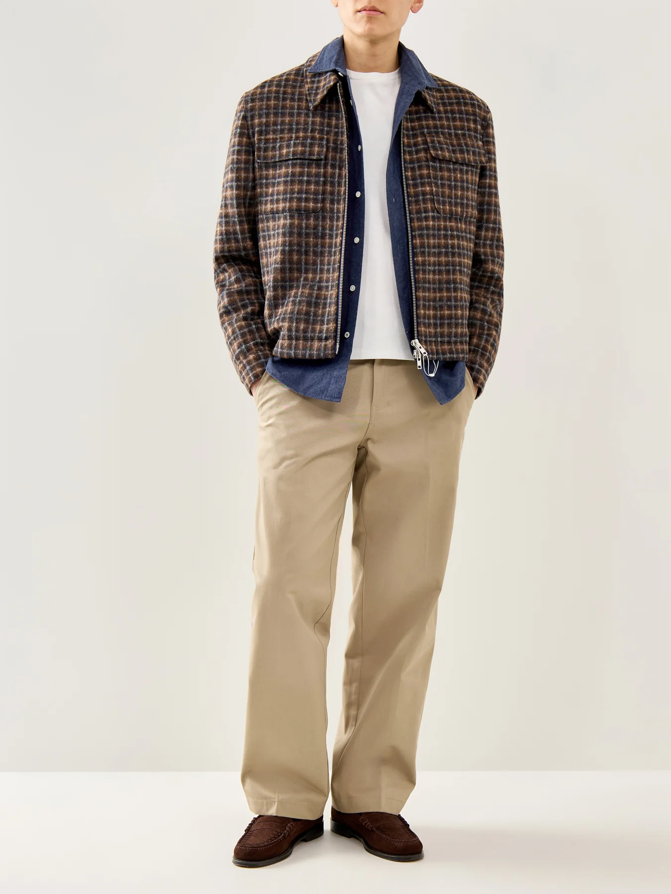 Paul Melange Flannel Shirt Navy - Image 2