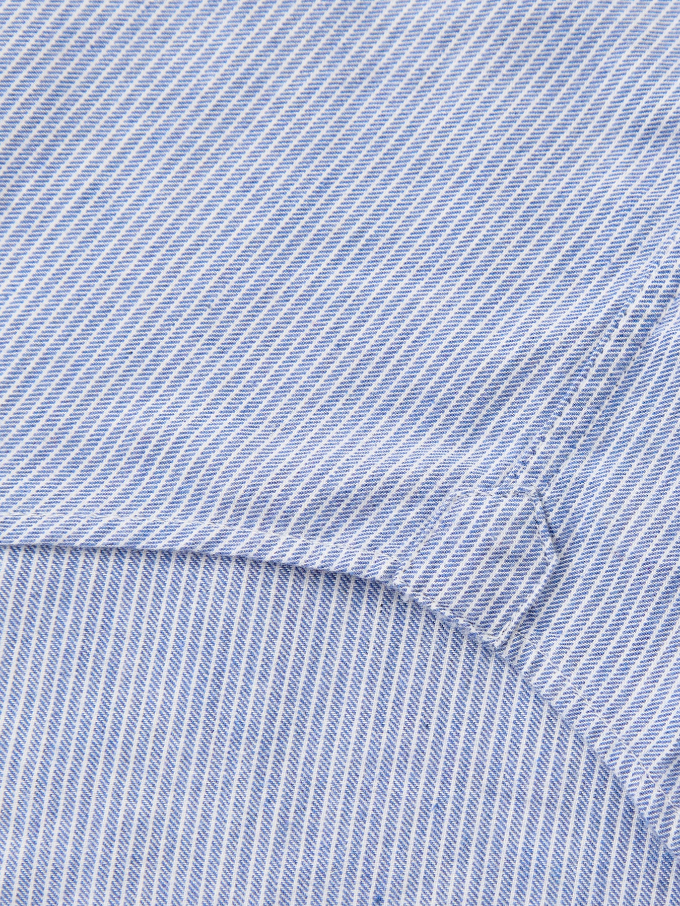 Light Twill Indigo Stripe Shirt Blue - Image 3