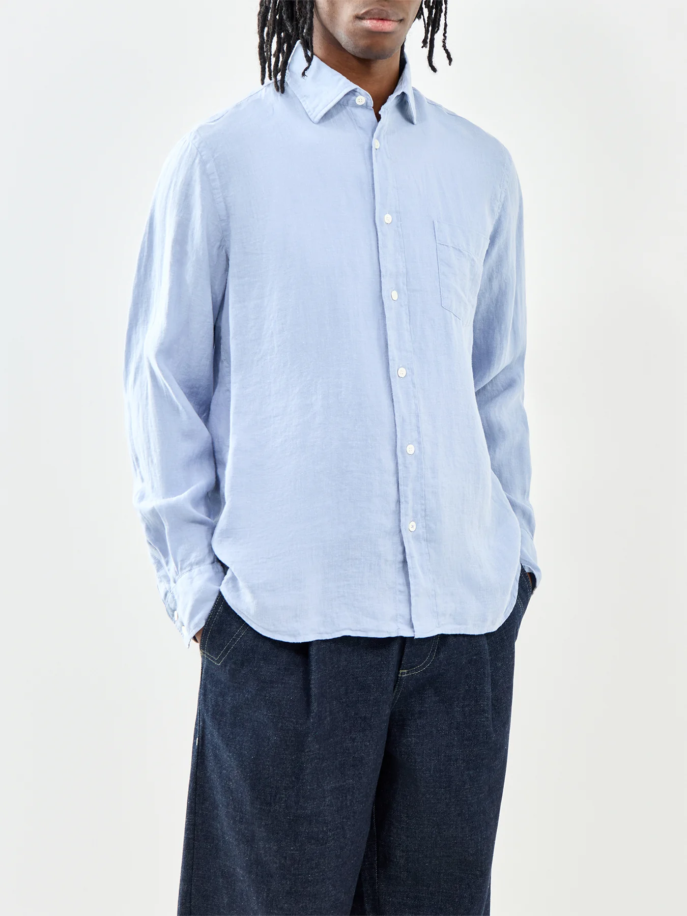 Linen Shirt Blue - Image 4