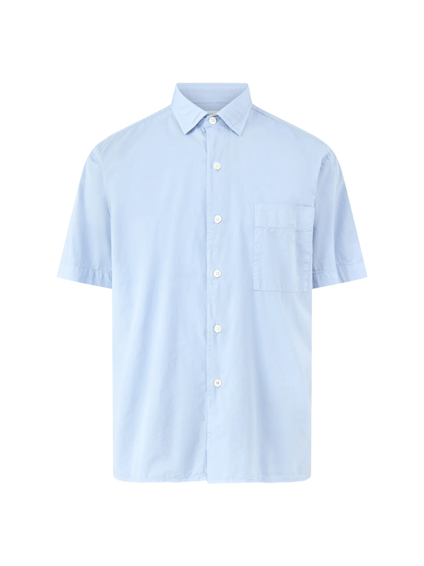 Short Sleeve Cotton Shirt Blue