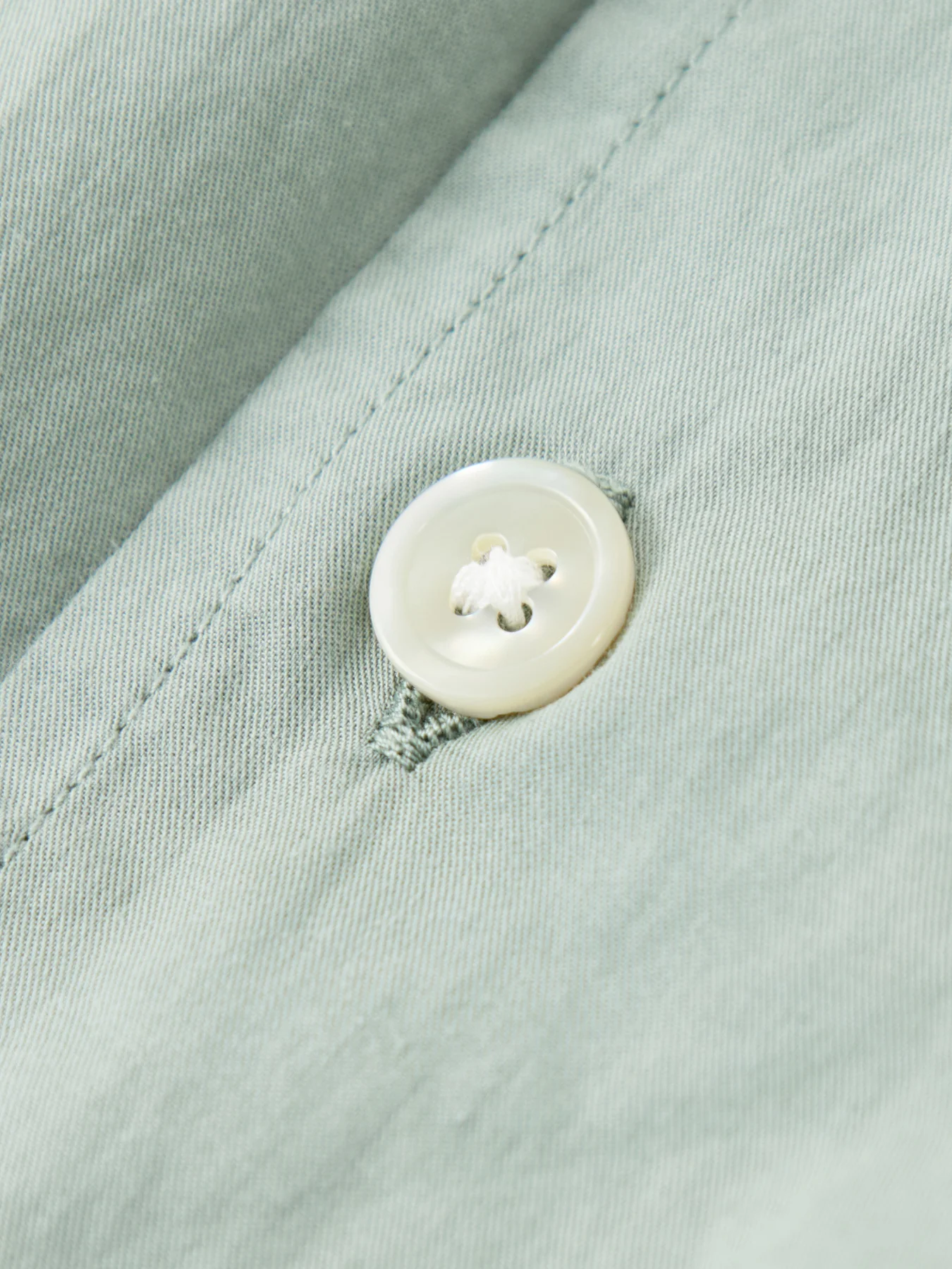 Short Sleeve Cotton Shirt Green - Image 3