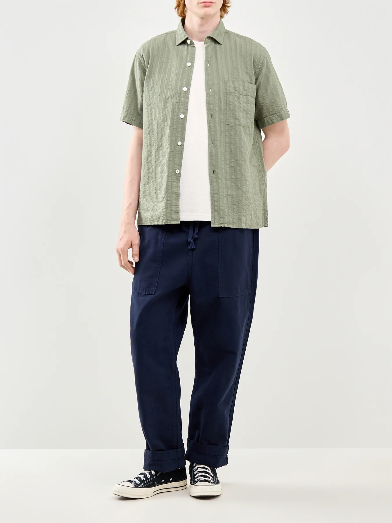 Short Sleeve Pattern Shirt Green - Image 2