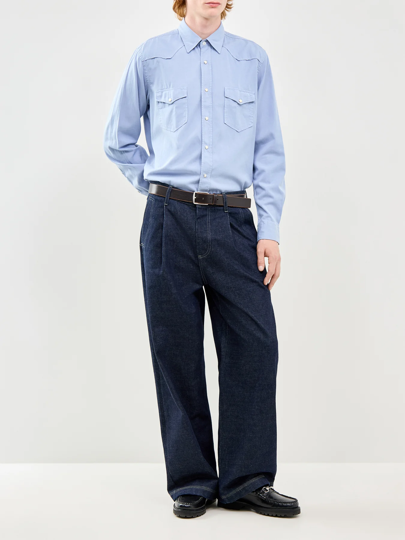 Long Sleeve Pattern Shirt Blue - Image 2
