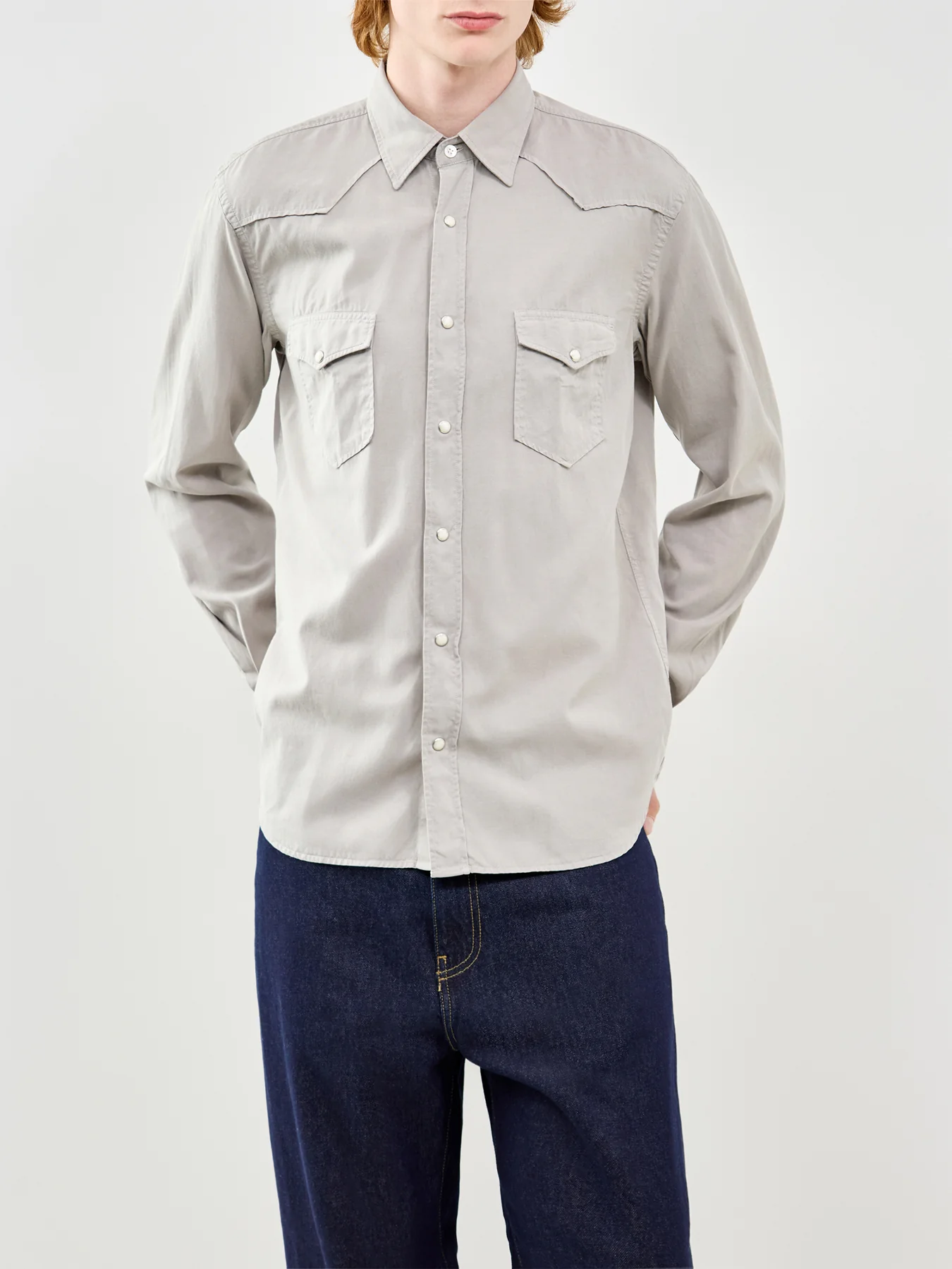 Long Sleeve Pattern Shirt Grey - Image 4