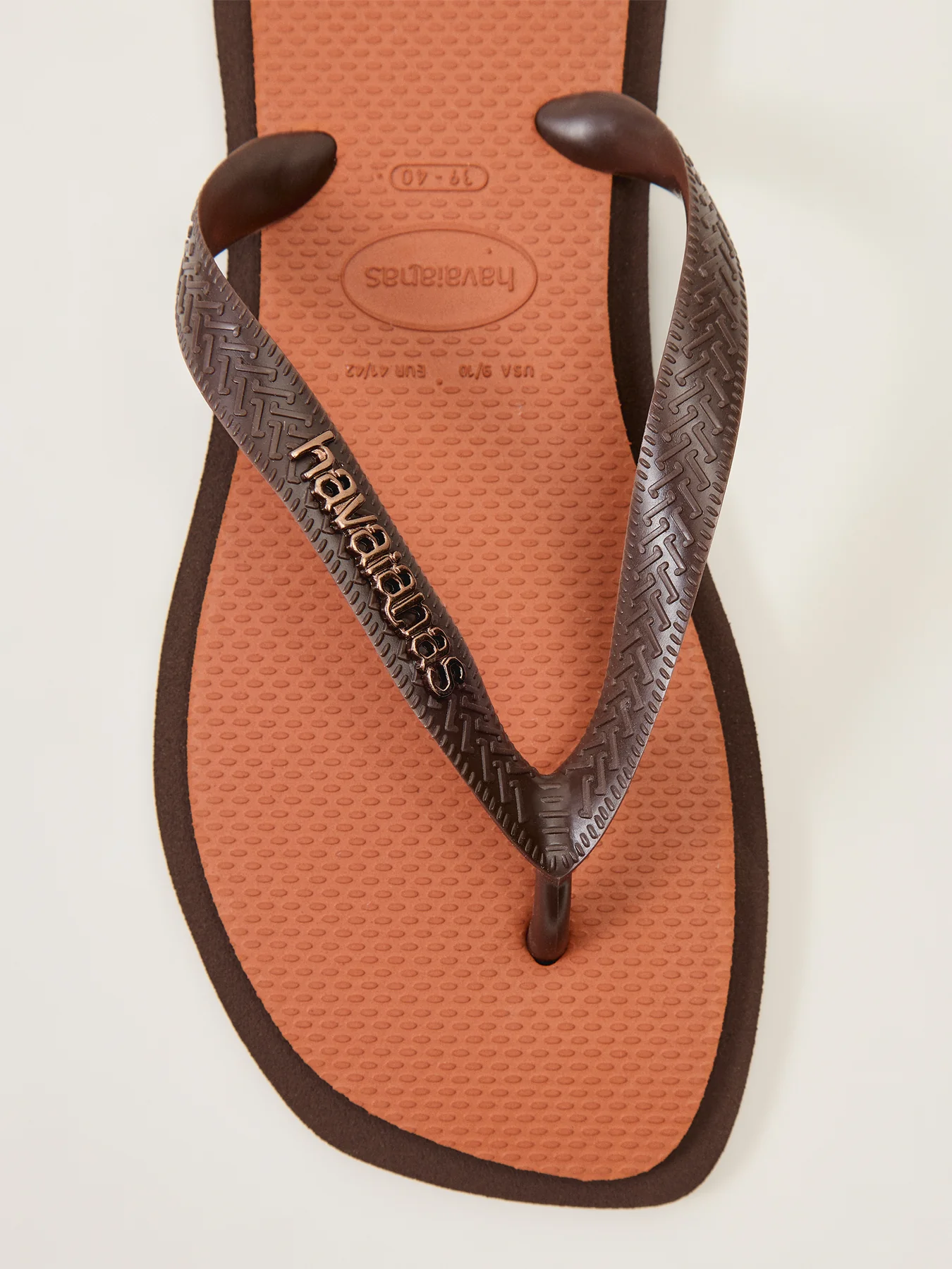 Top Square Fusion Flip Flops Dark Brown - Image 3