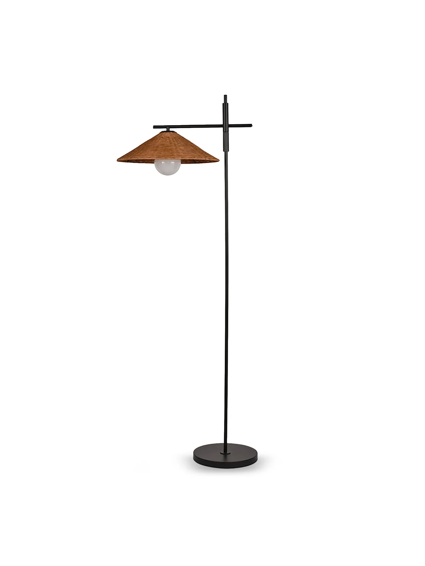 Armstrong Adjustable Floor Lamp Black/Rattan