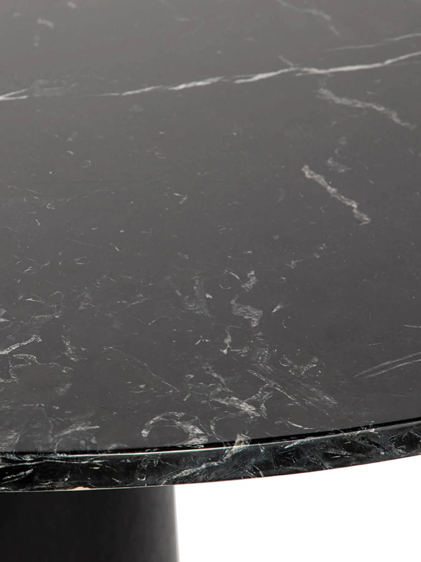 Black marble totem pedestal dining table - Image 4