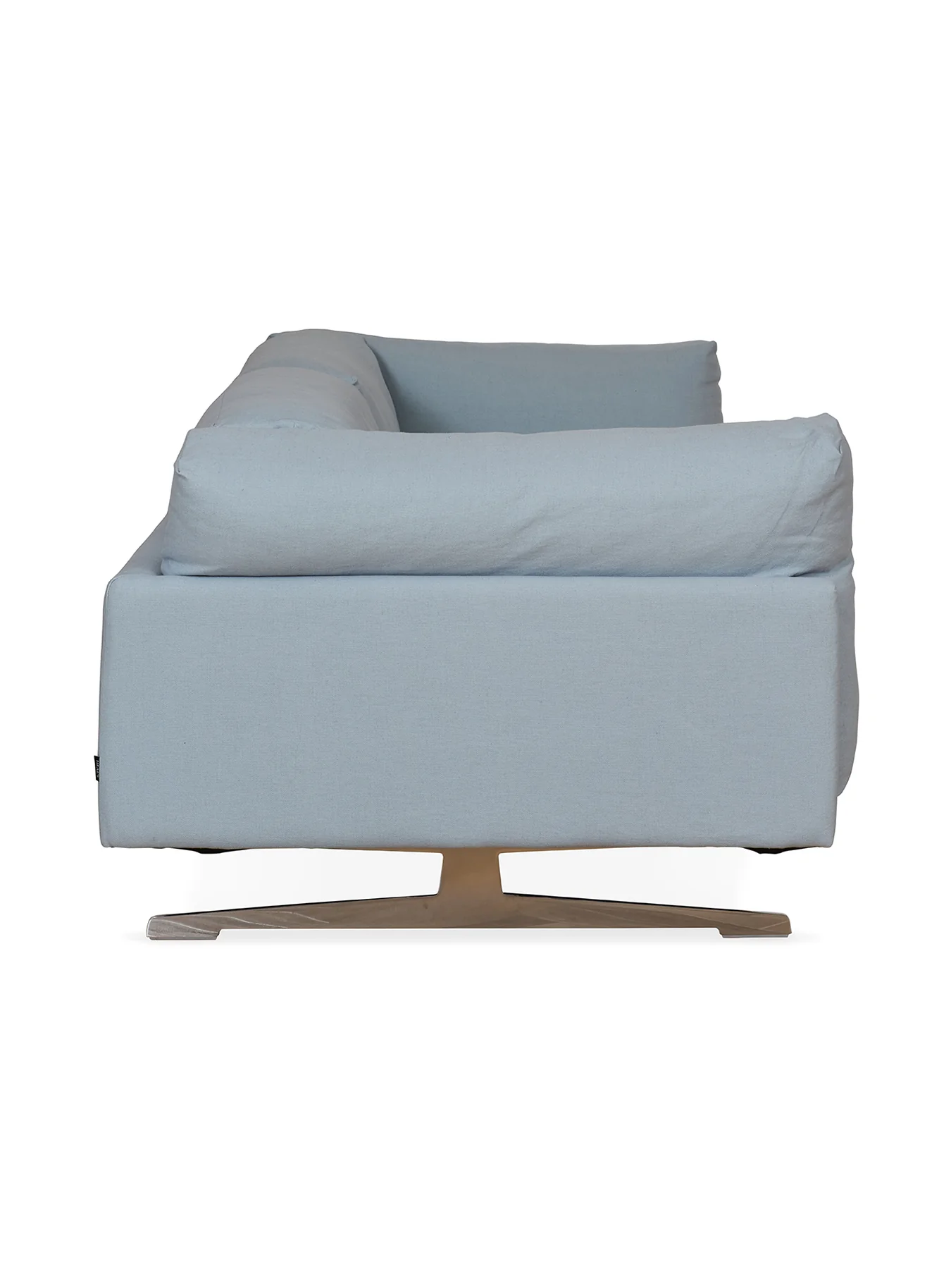 Novara 4 Seater Linen Sofa Blue - Image 3