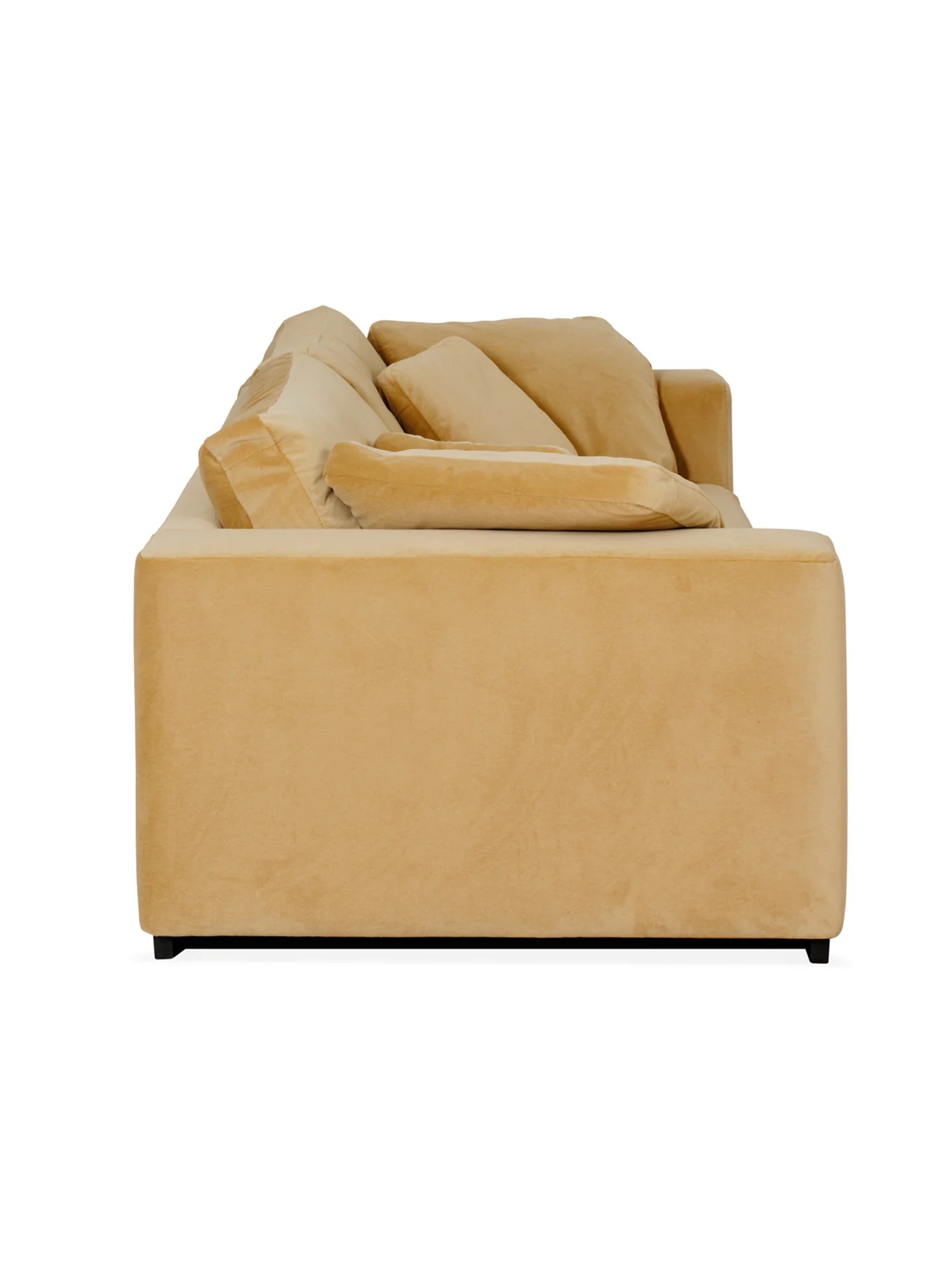 Trento 4 Seater Velvet Sofa Camel - Image 3
