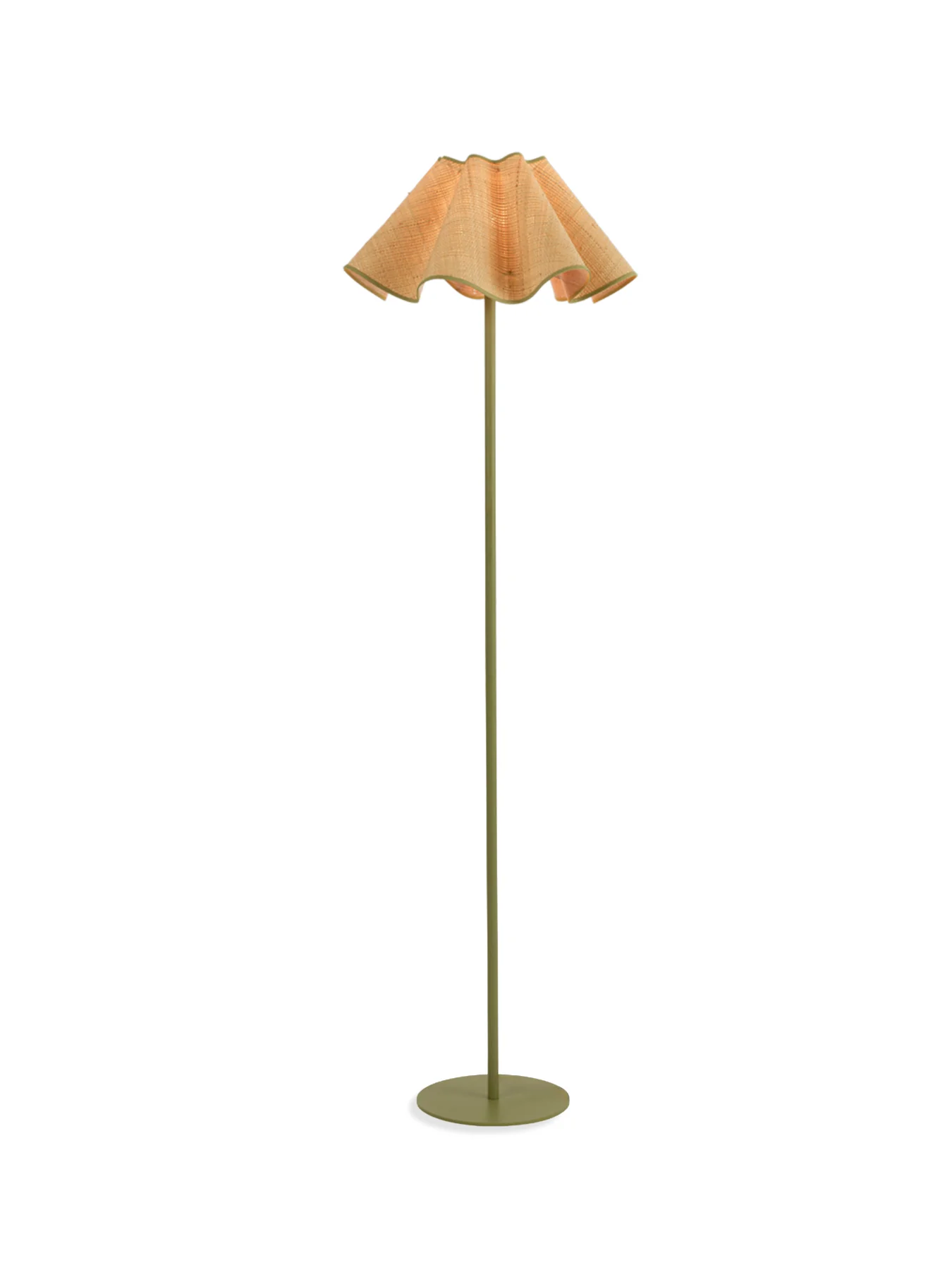 Raffia Floor Lamp Green - Image 3