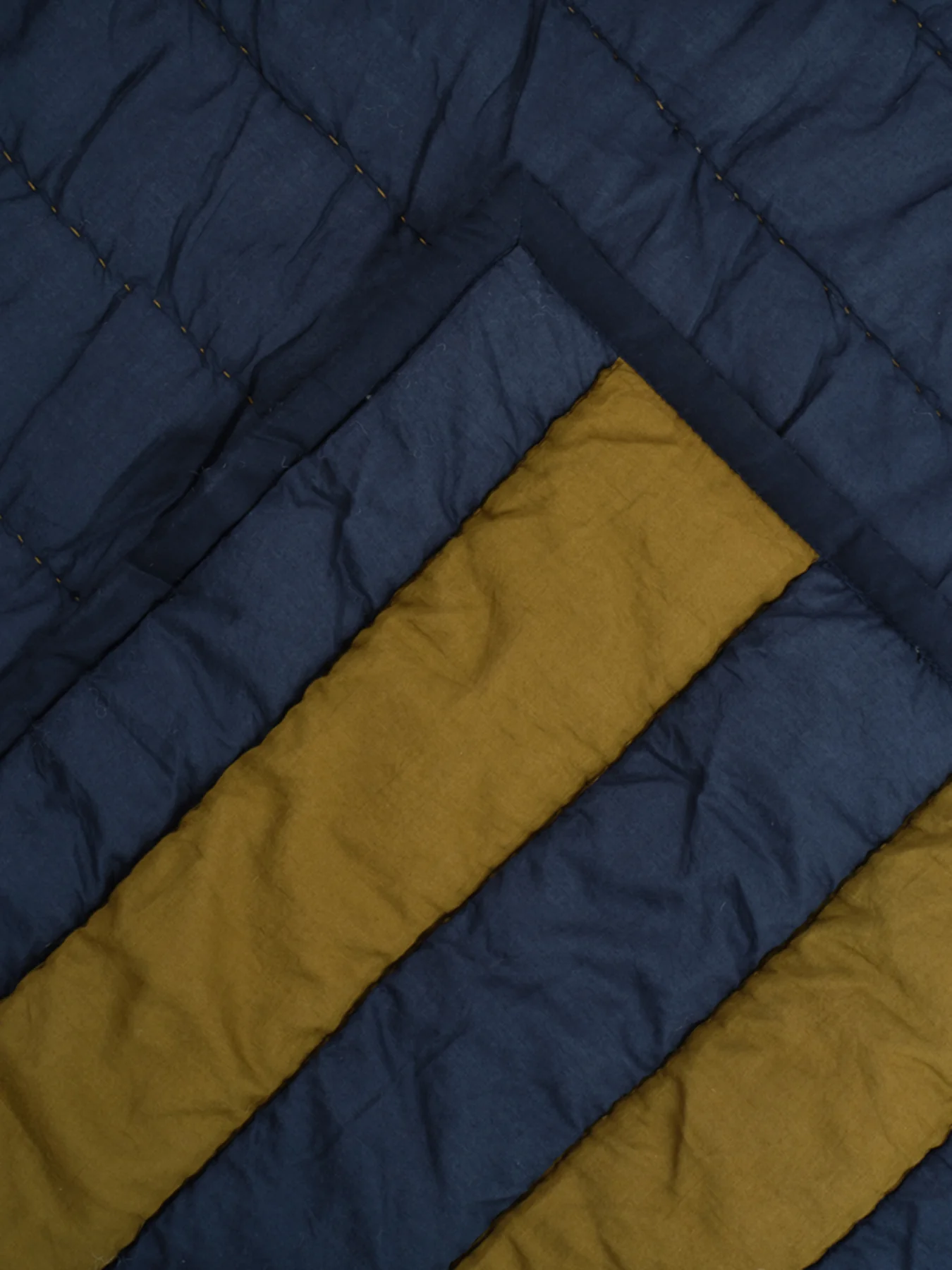 Stripe Quilt Navy Olive - Image 3
