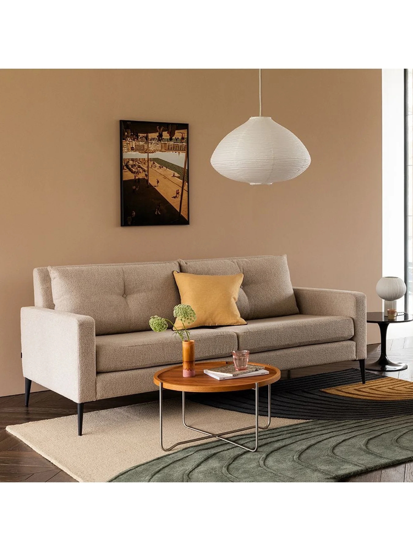 Brunel Tessuta Oatmeal 2-Seater Sofa - Image 2