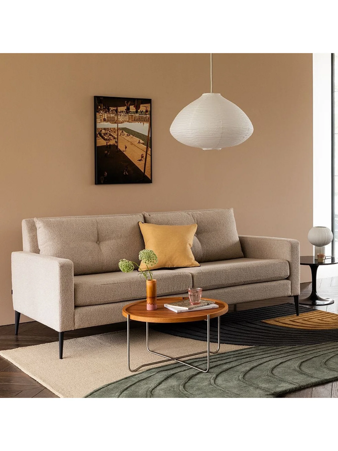 Brunel Tessuta Oatmeal 4-Seater Sofa - Image 2
