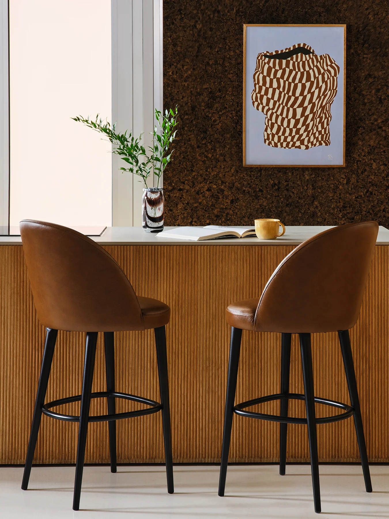 Tan Austin leather bar stool - Image 2