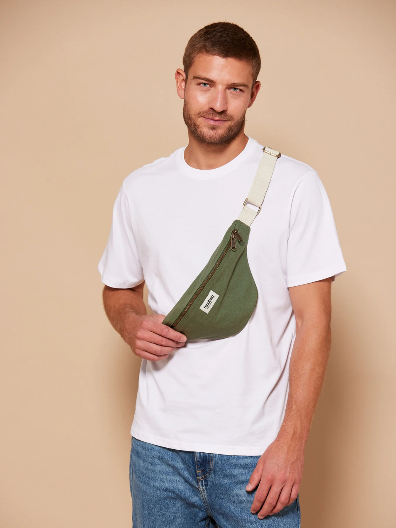 Olivia Canvas Shoulder Bag Olive - Image 3
