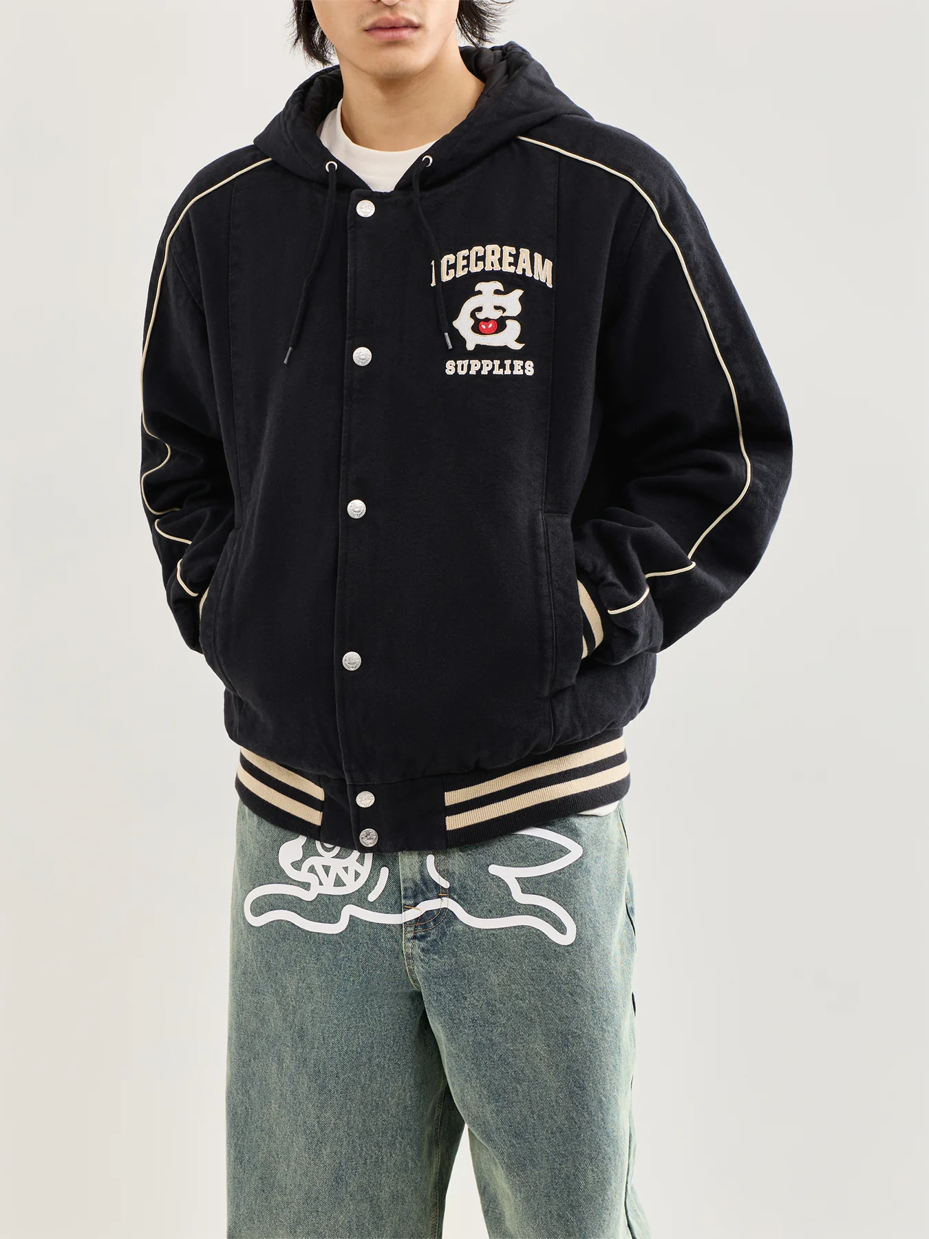 Hooded Work Jacket Black - Image 4