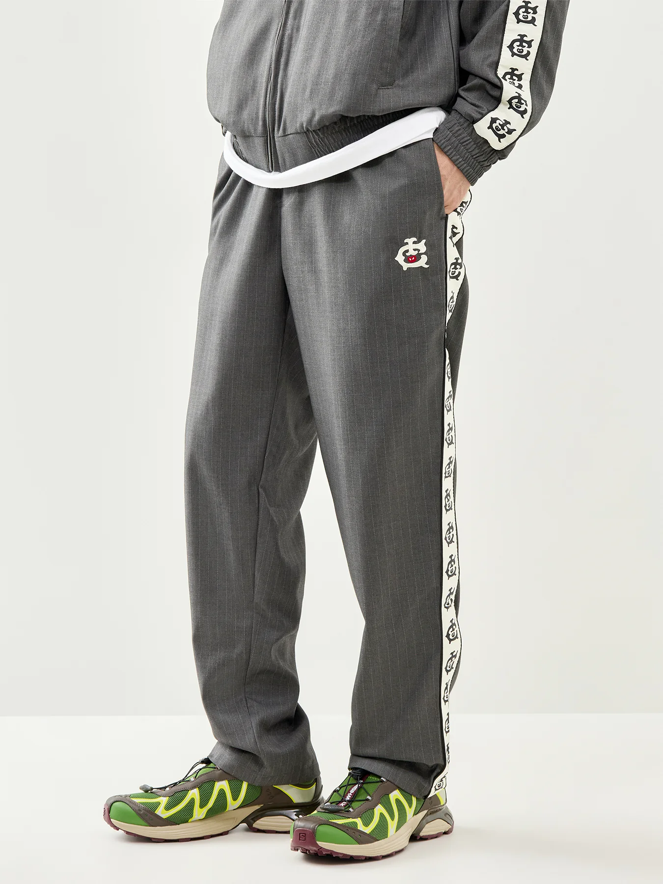 Team Ic Pinstripe Skate Pants Grey - Image 4