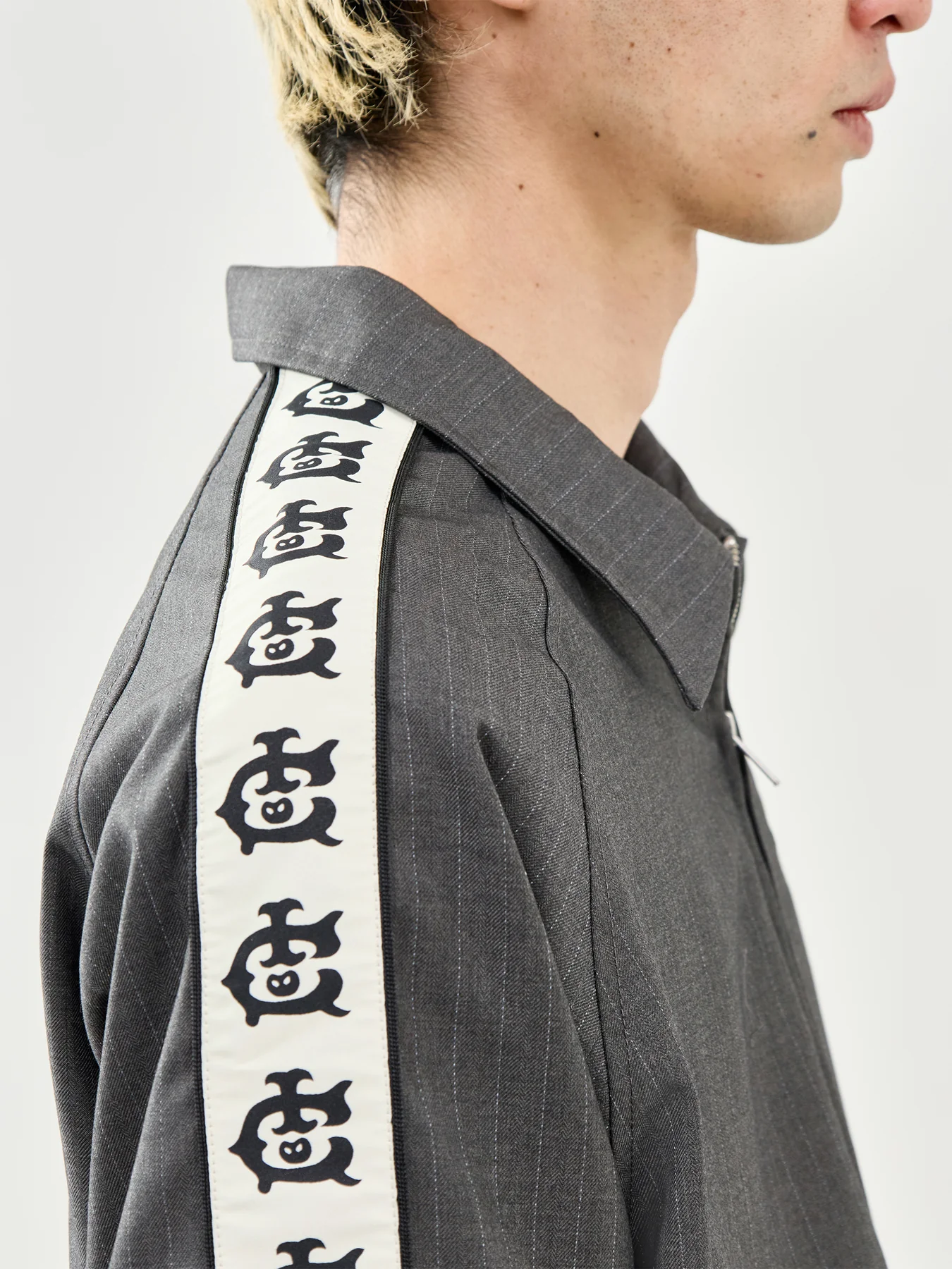 Team Ic Pinstripe Track Jacket Grey - Image 3