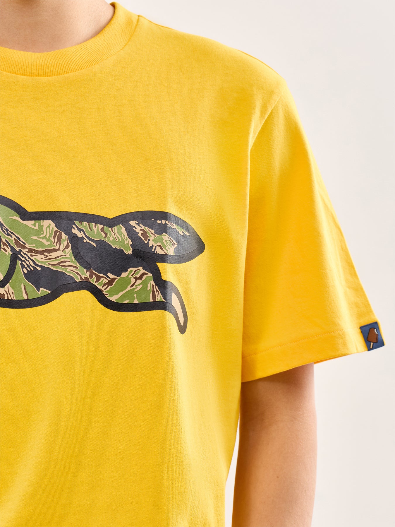 Tiger Stripe Running Dog T-Shirt Yellow - Image 3