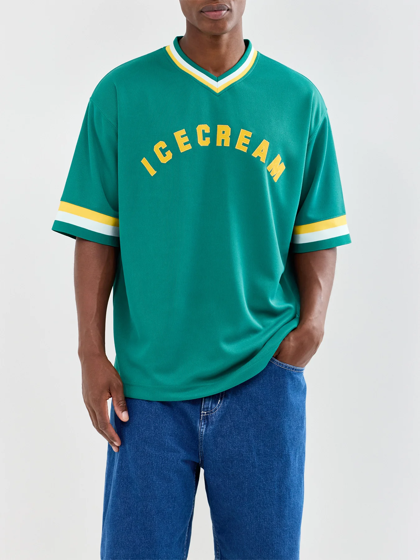 V-Neck Sports Jersey Blue - Image 4