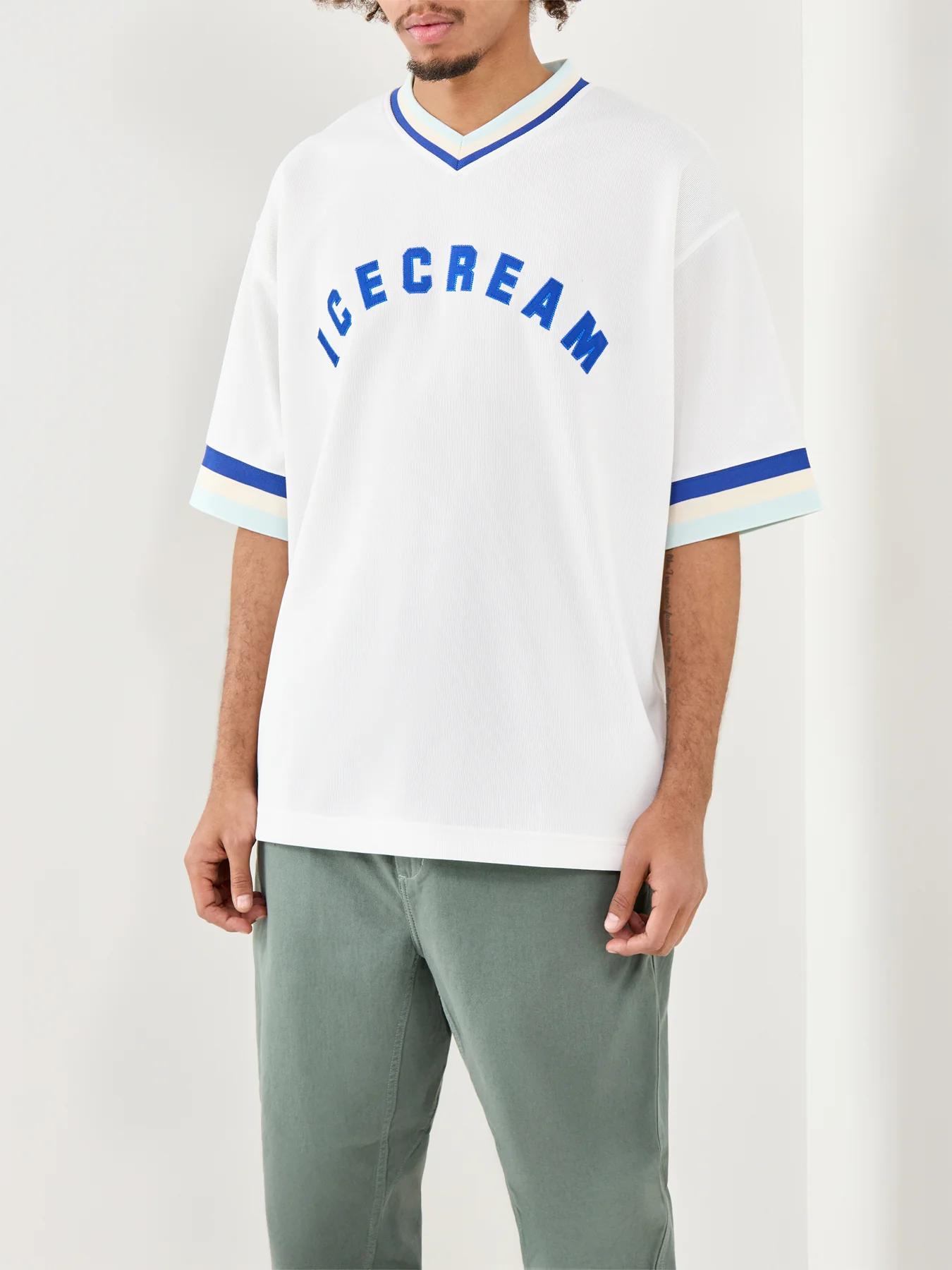 V-Neck Sports Jersey White - Image 4