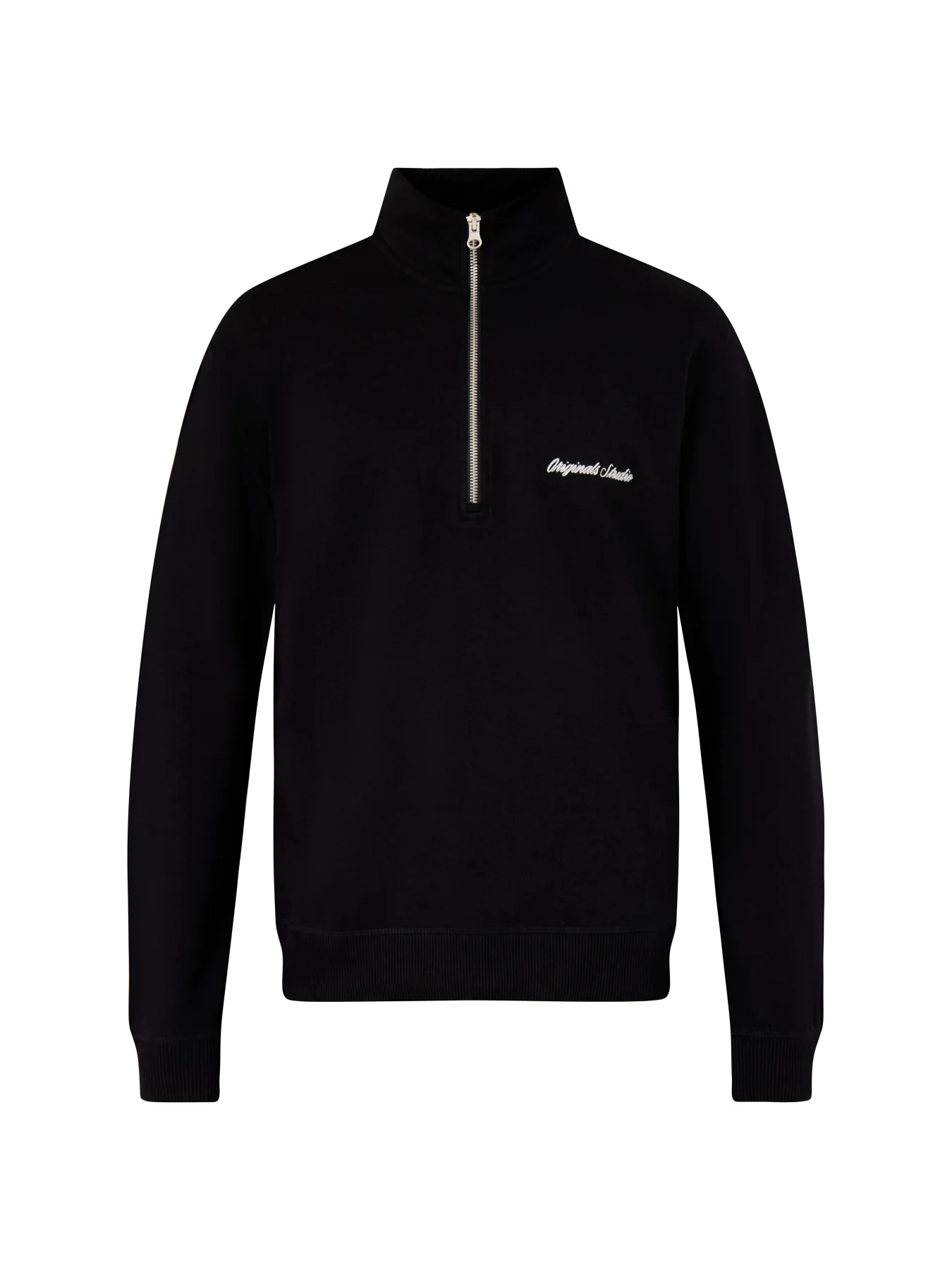 Embroidered Sweat High Neck Black