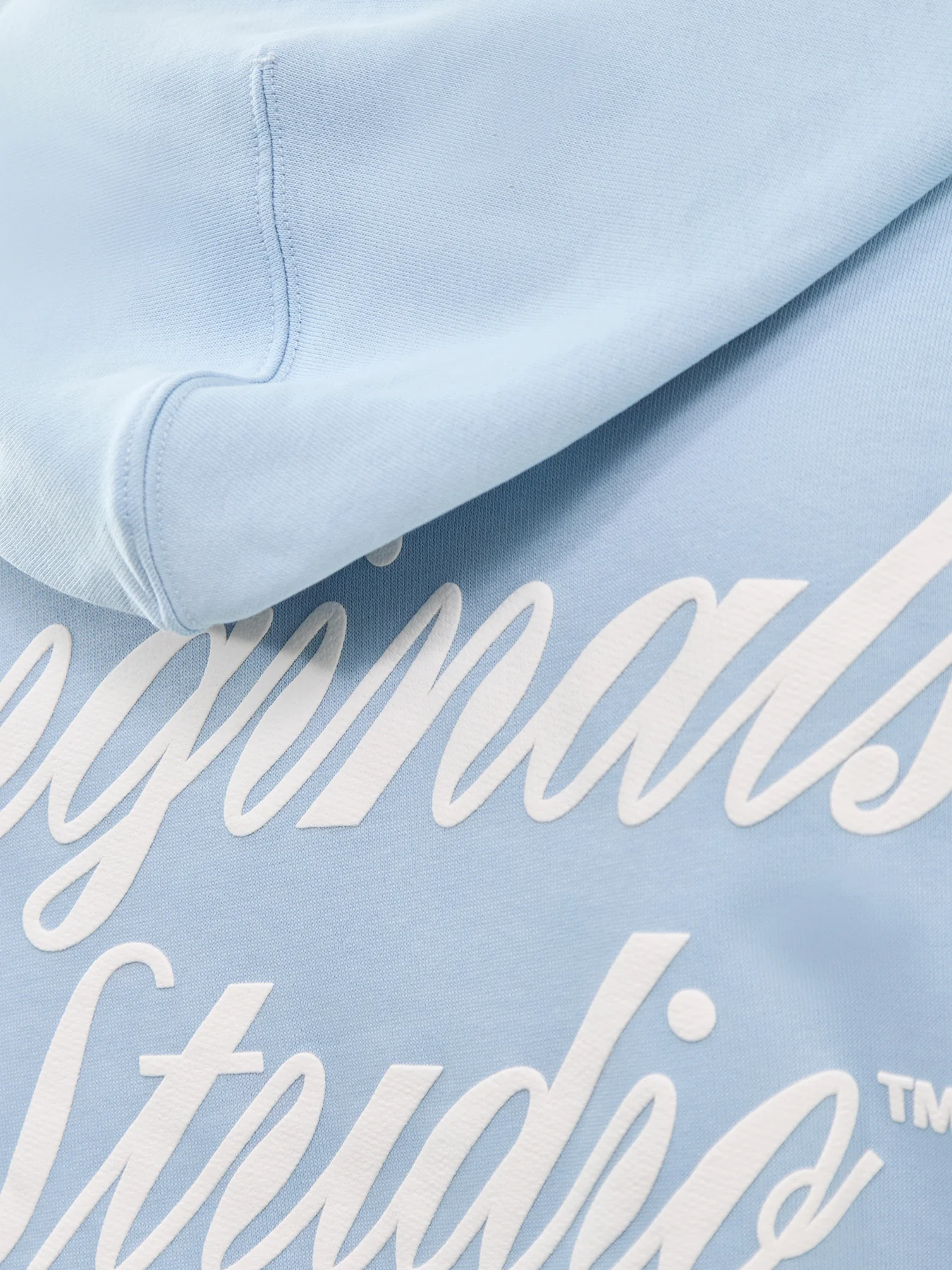 Typo Back Sweat Hoodie Blue - Image 3