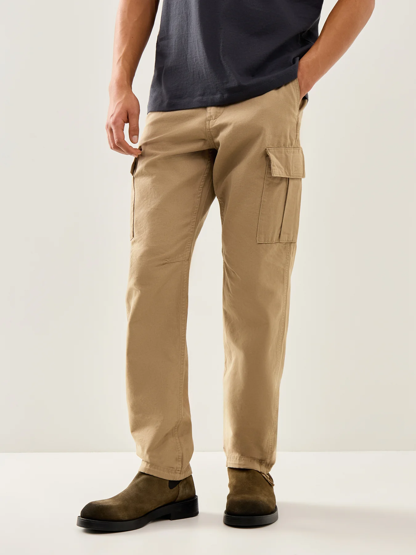 Kane Barkley Cargo Pants Beige - Image 4