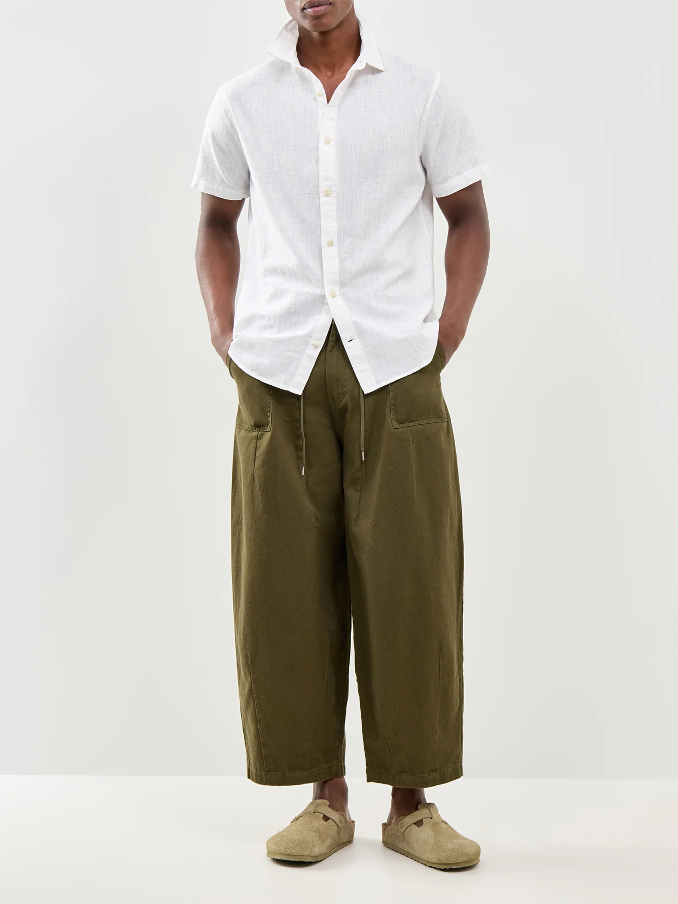 Summer Linen Blend Short Sleeve Shirt White - Image 2