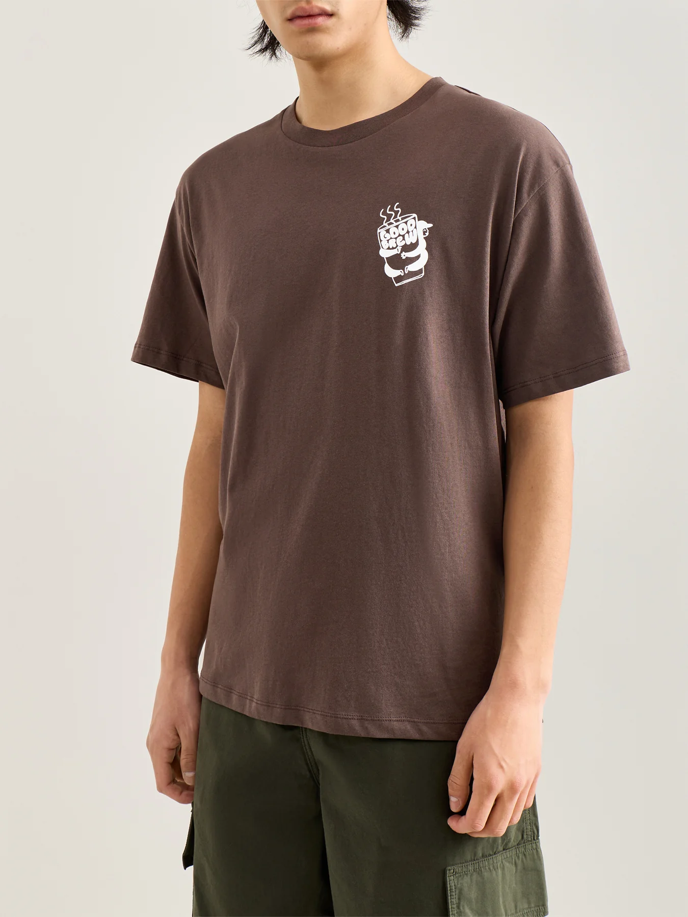 Jorcoffee Short Sleeve Crew Neck T Shirt Brown - Image 4