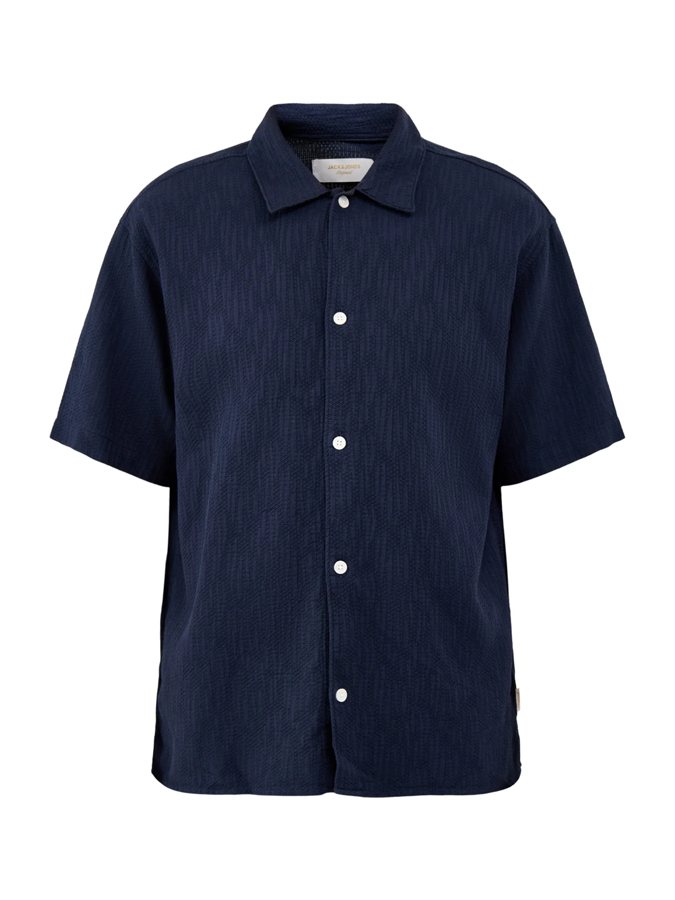 Jormontauk Wavy Texture Short Sleeve Shirt Navy