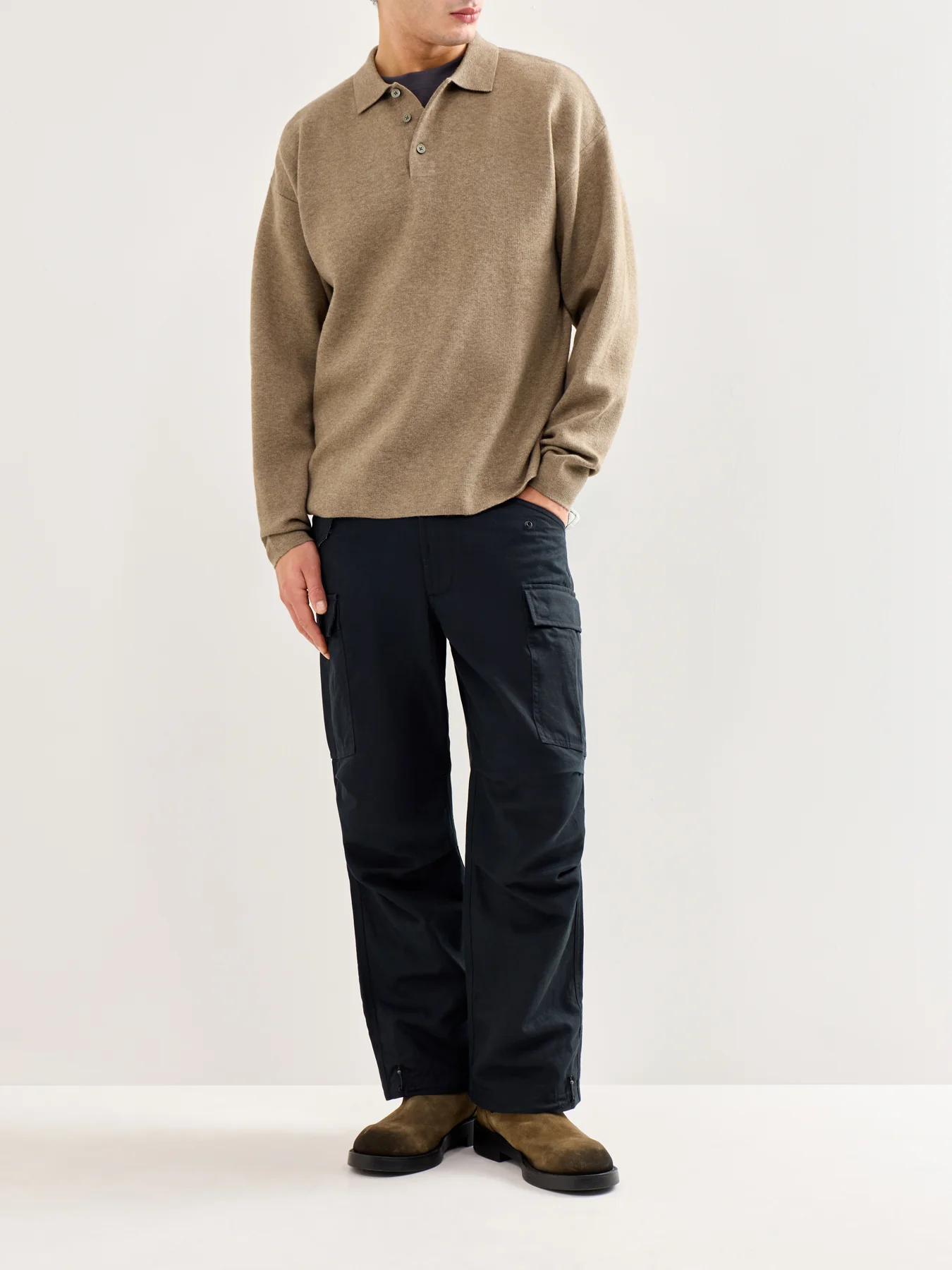 Bradfort Knit Polo Shirt Brown - Image 2