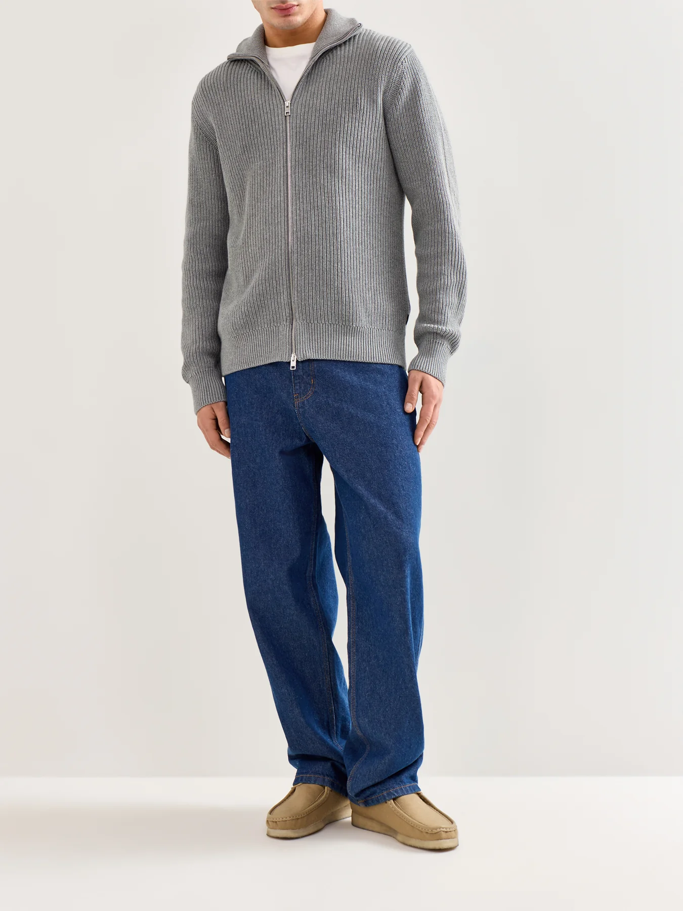 Standfort Knit Button Cardigan Grey - Image 2