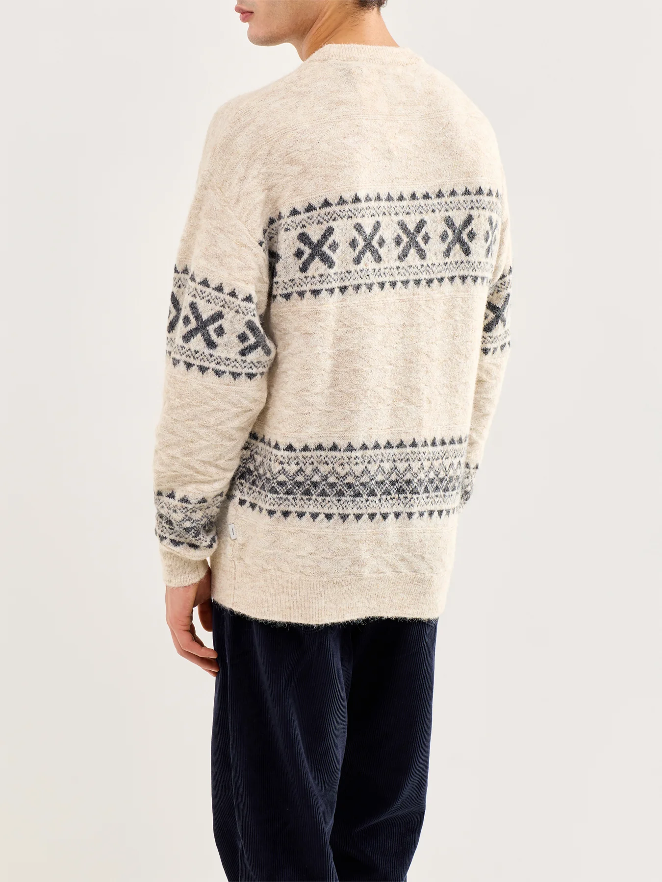 Lumax Fairisle Knit Crew Neck Jumper Brown - Image 5