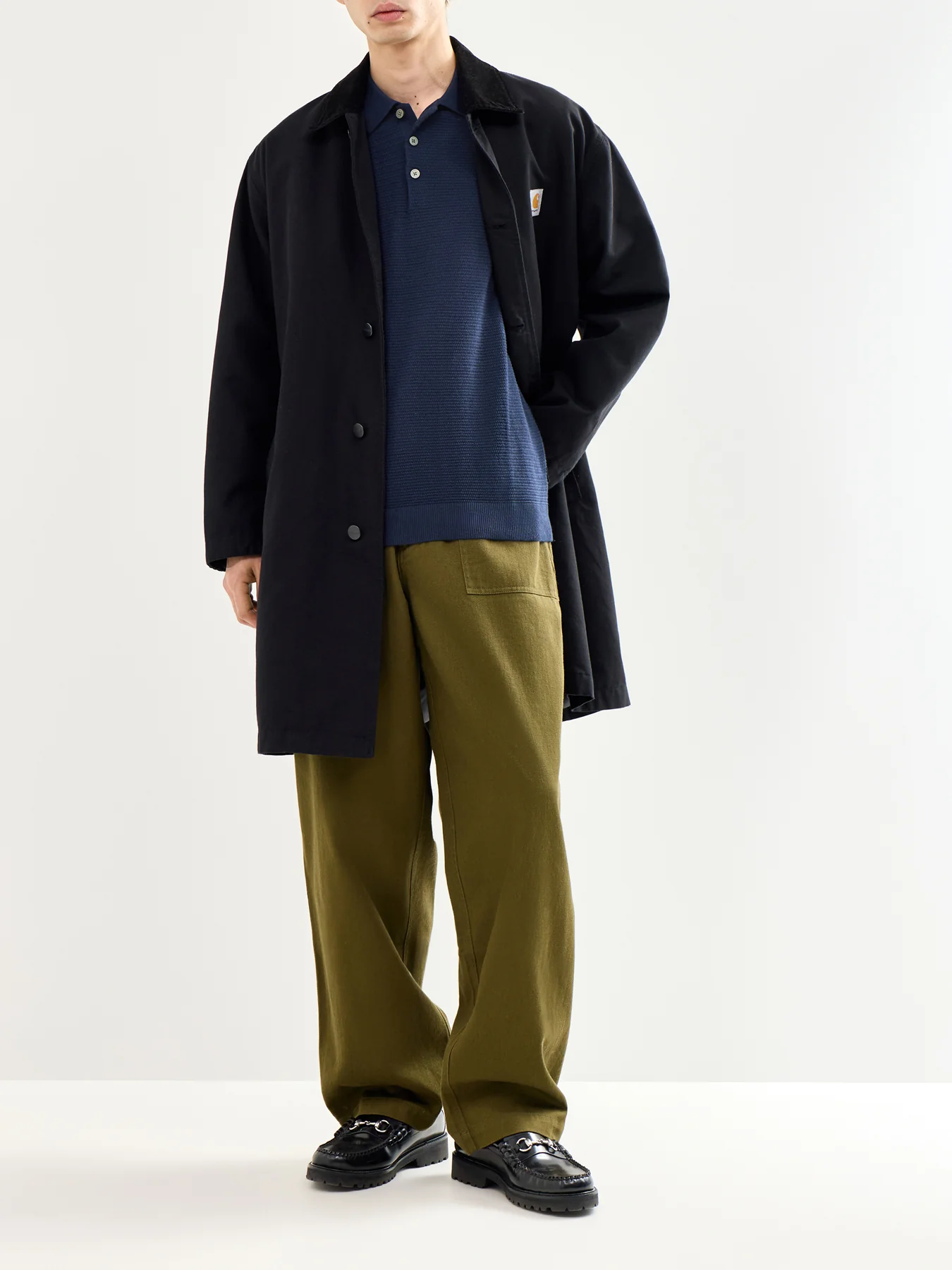 Knit Polo Shirt Navy - Image 2