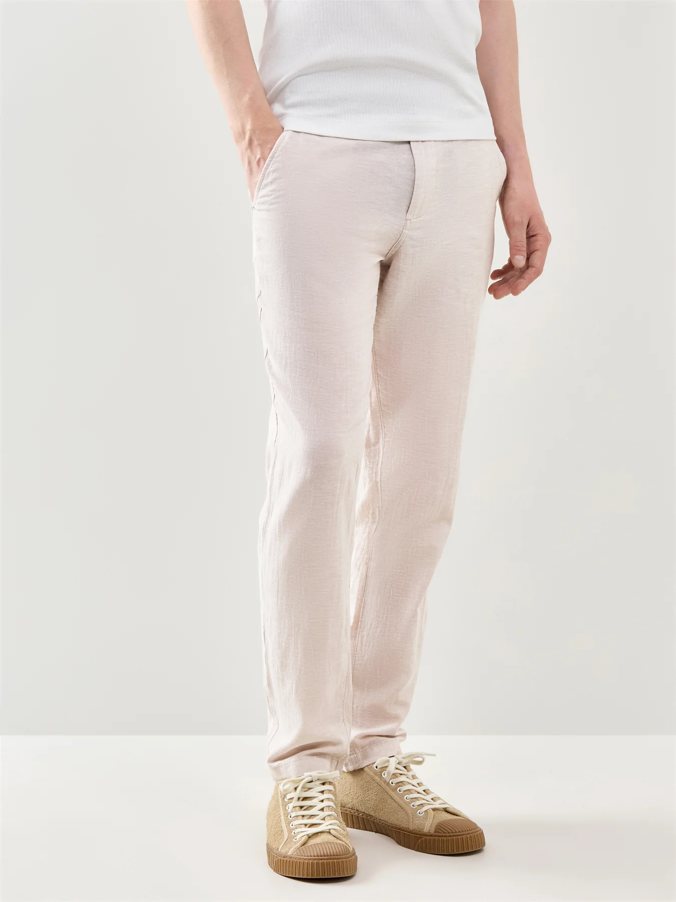 Summer Linen Blend Chino Trousers - Image 4