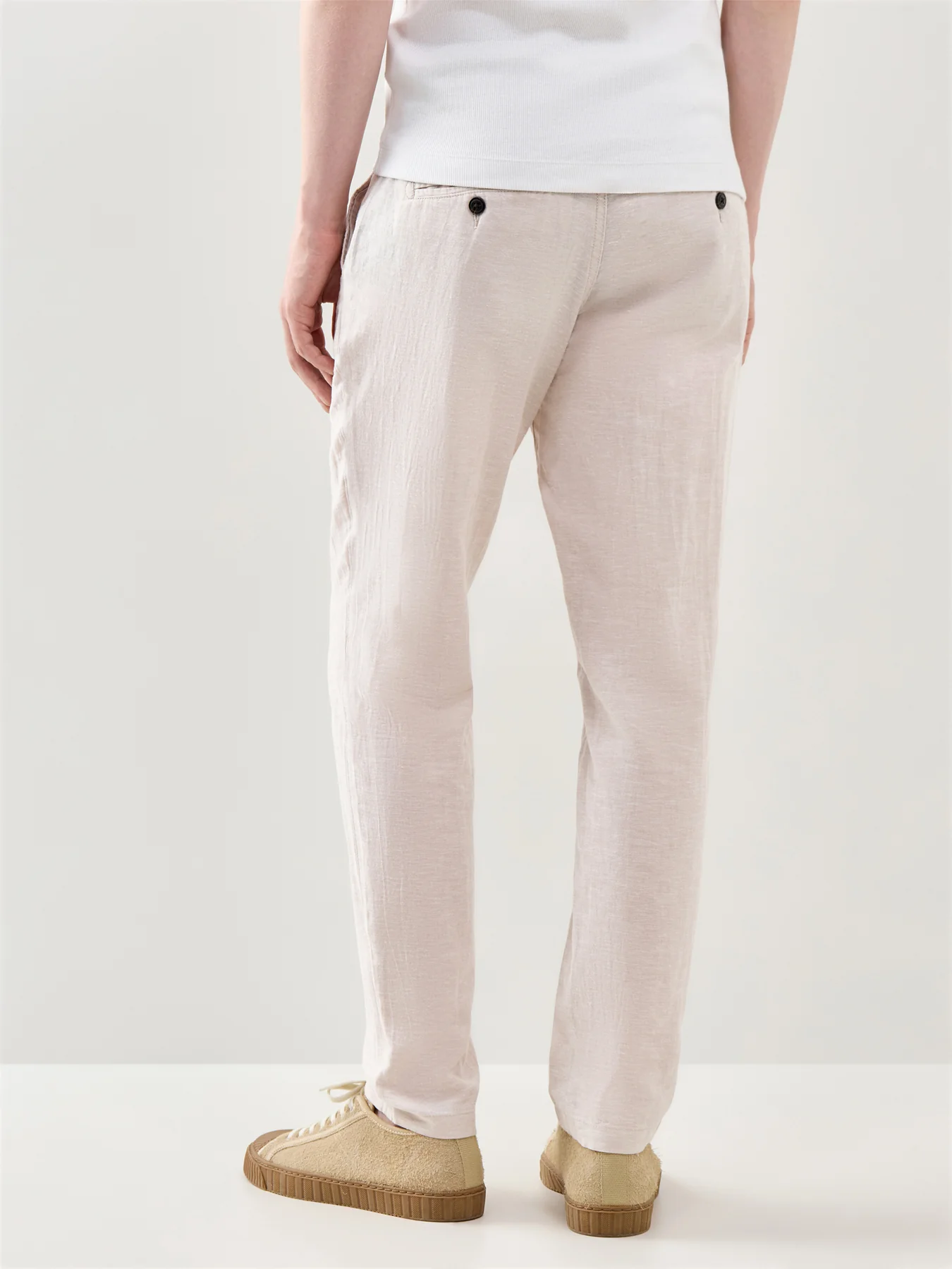 Summer Linen Blend Chino Trousers - Image 5