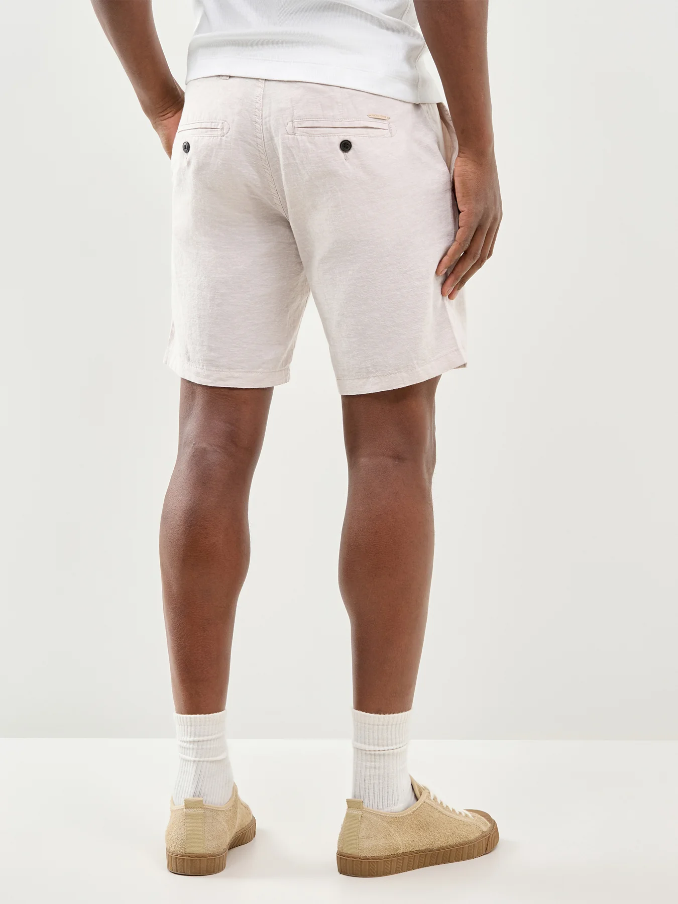 Jpstace Summer Linen Blend Shorts Cream - Image 5