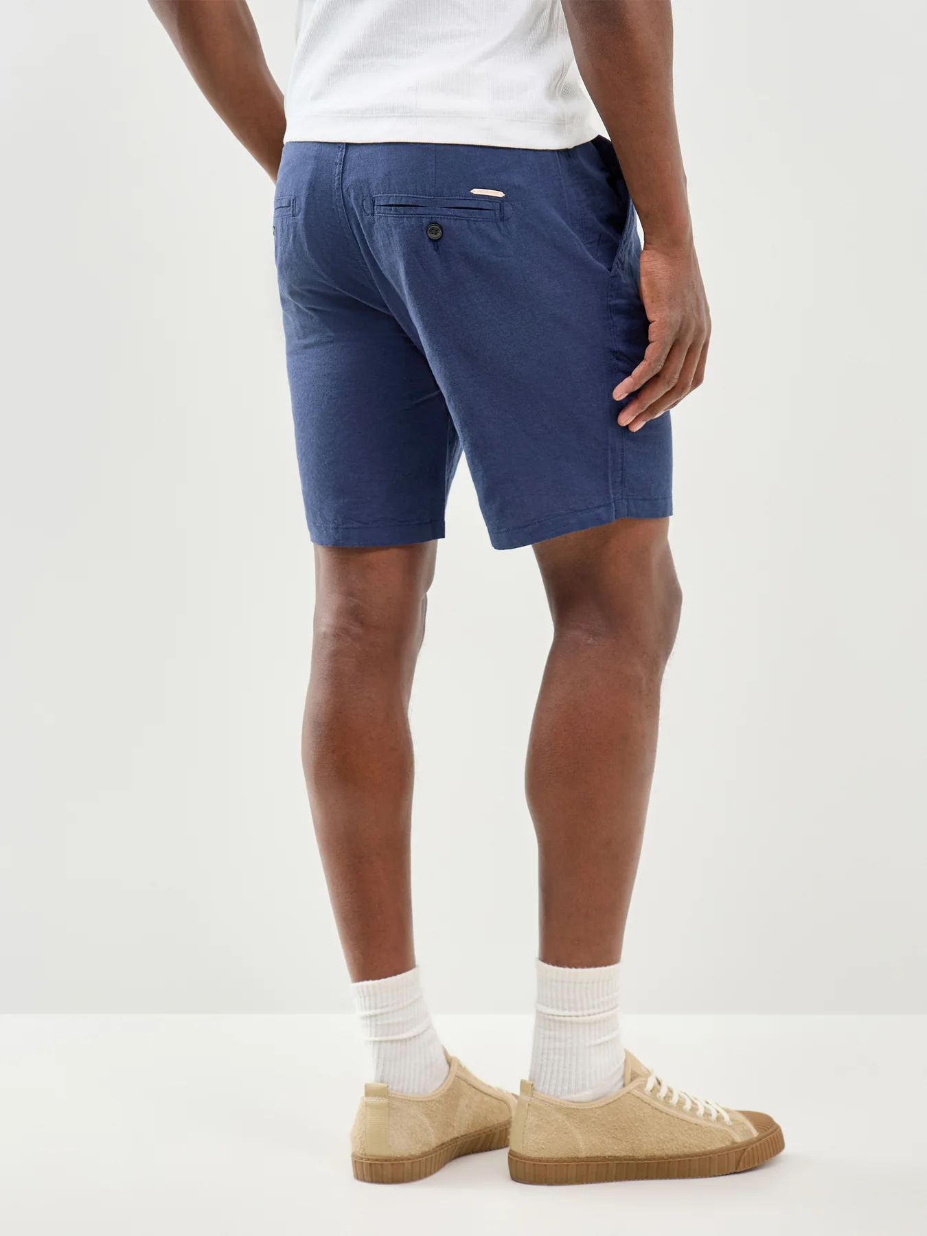 Stace Linen Blend Chino Shorts Navy - Image 5