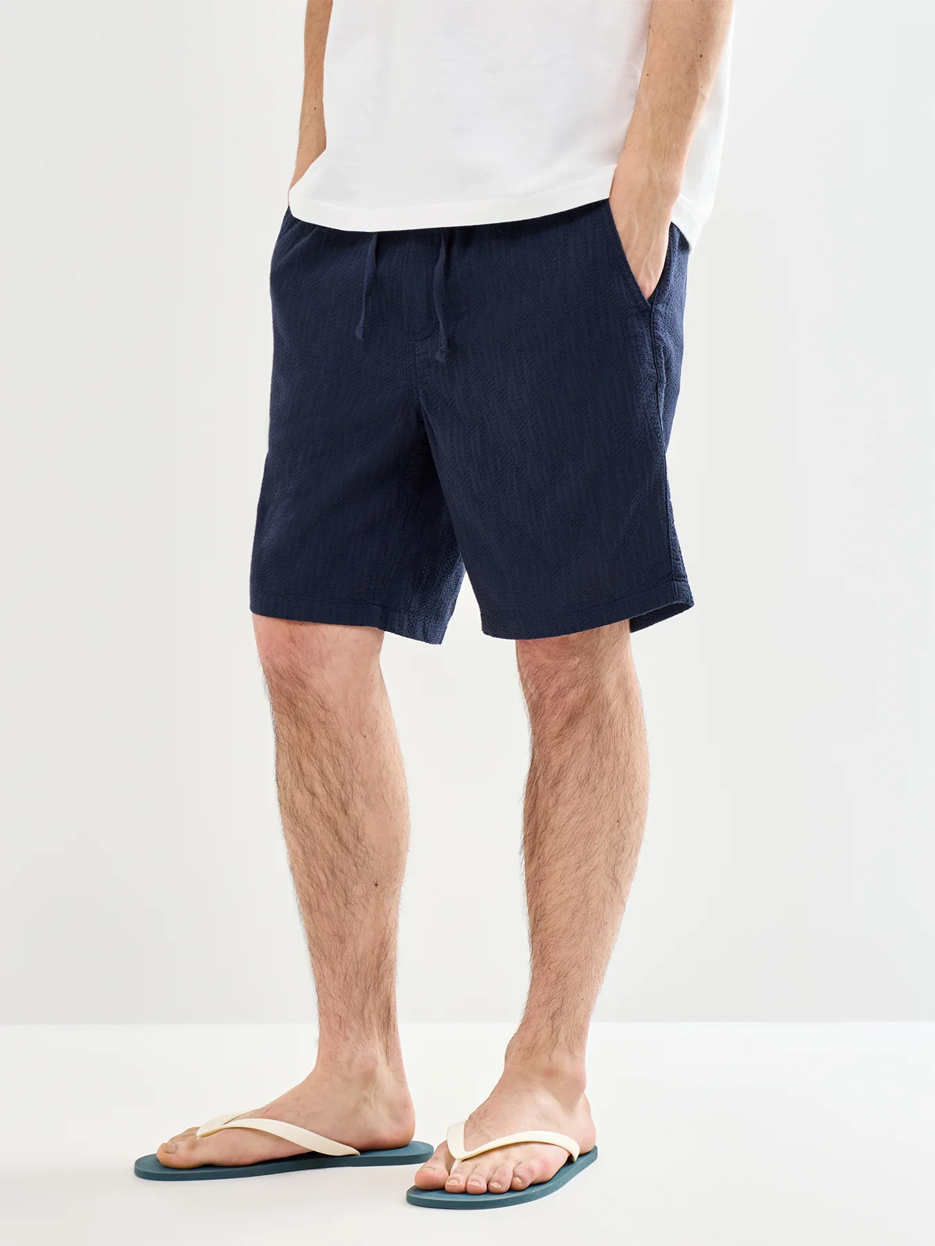 Jaiden Wavy Sweat Shorts Navy - Image 4