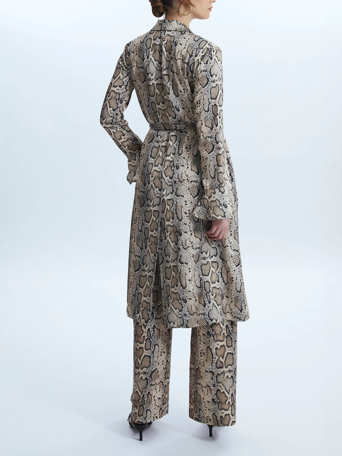 Python Print Wrap Shirt Dress - Image 2