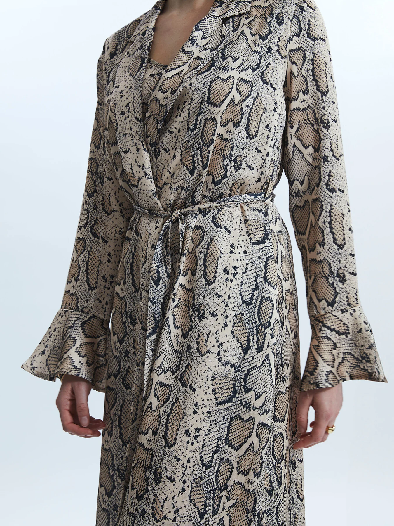 Python Print Wrap Shirt Dress - Image 3