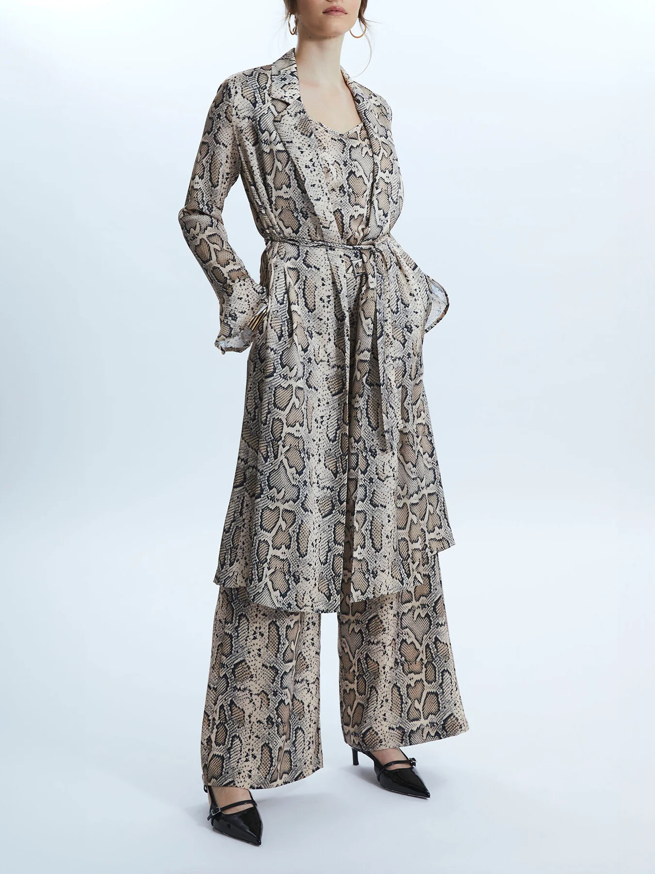 Python Print Wrap Shirt Dress - Image 4