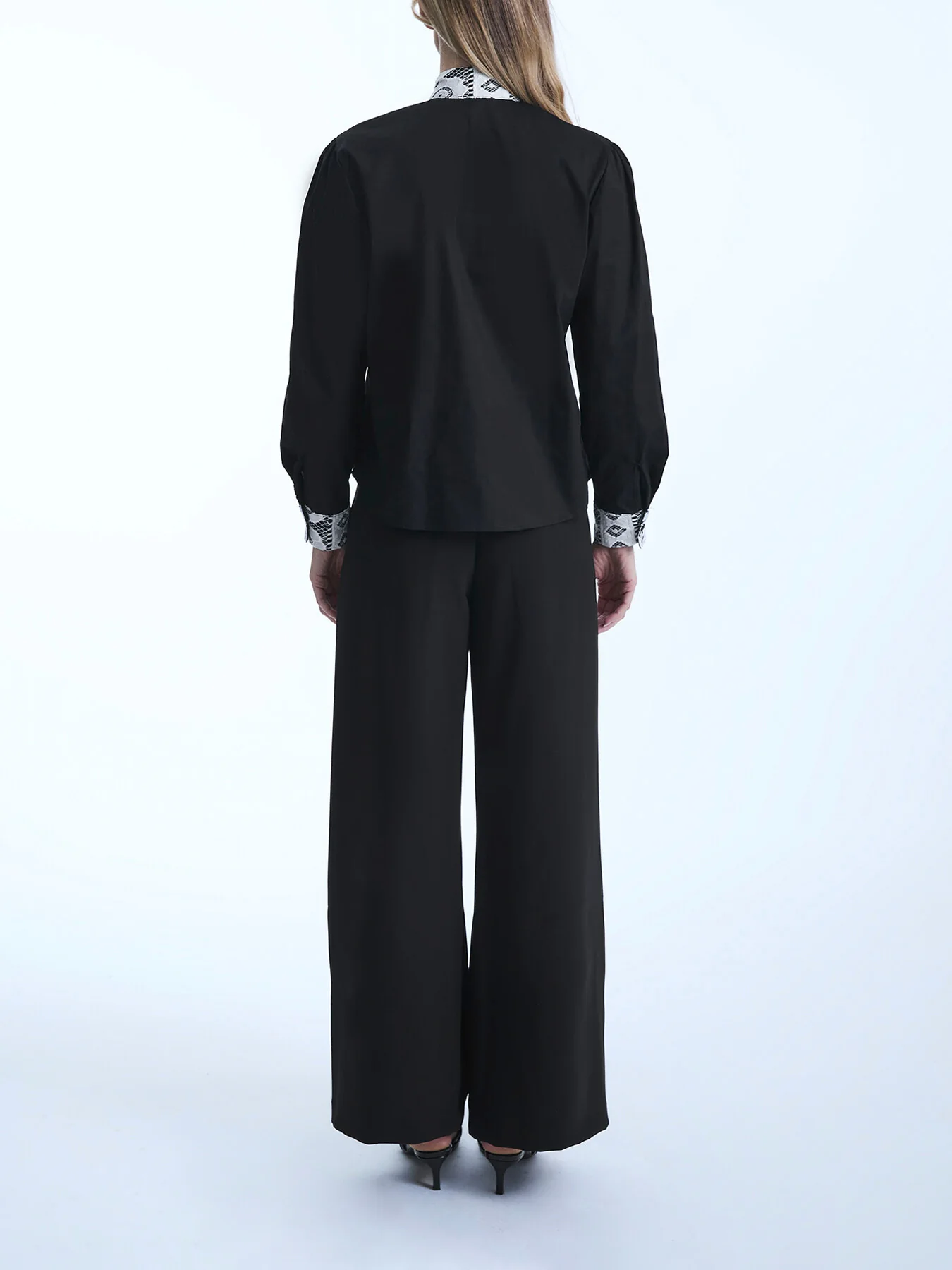 Crochet Tie Neck Shirt - Image 4